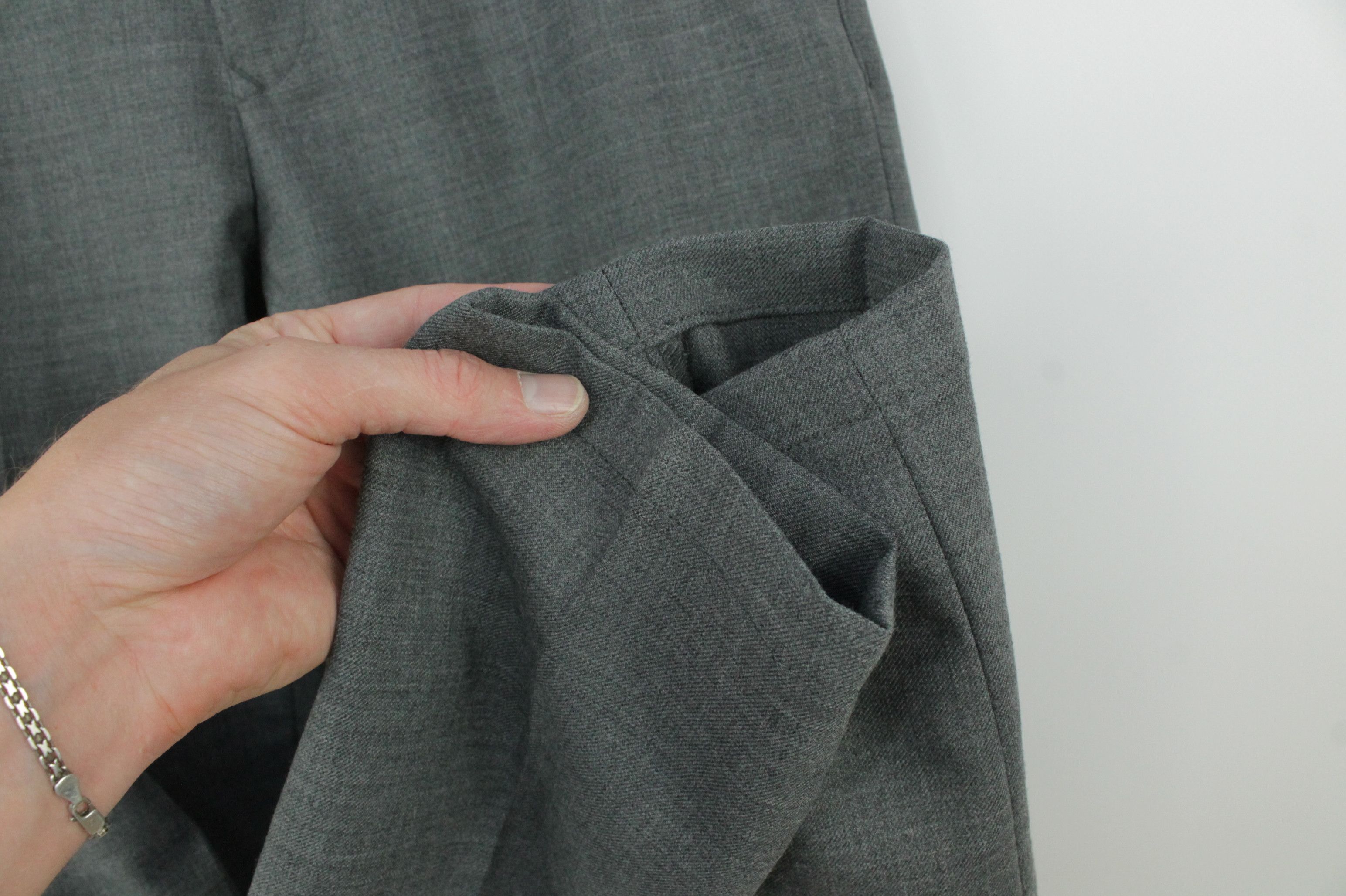Siviglia Siviglia Gray Stretch Wool Blend Slim Fit Trousers Pants Size US 31 - 3 Thumbnail