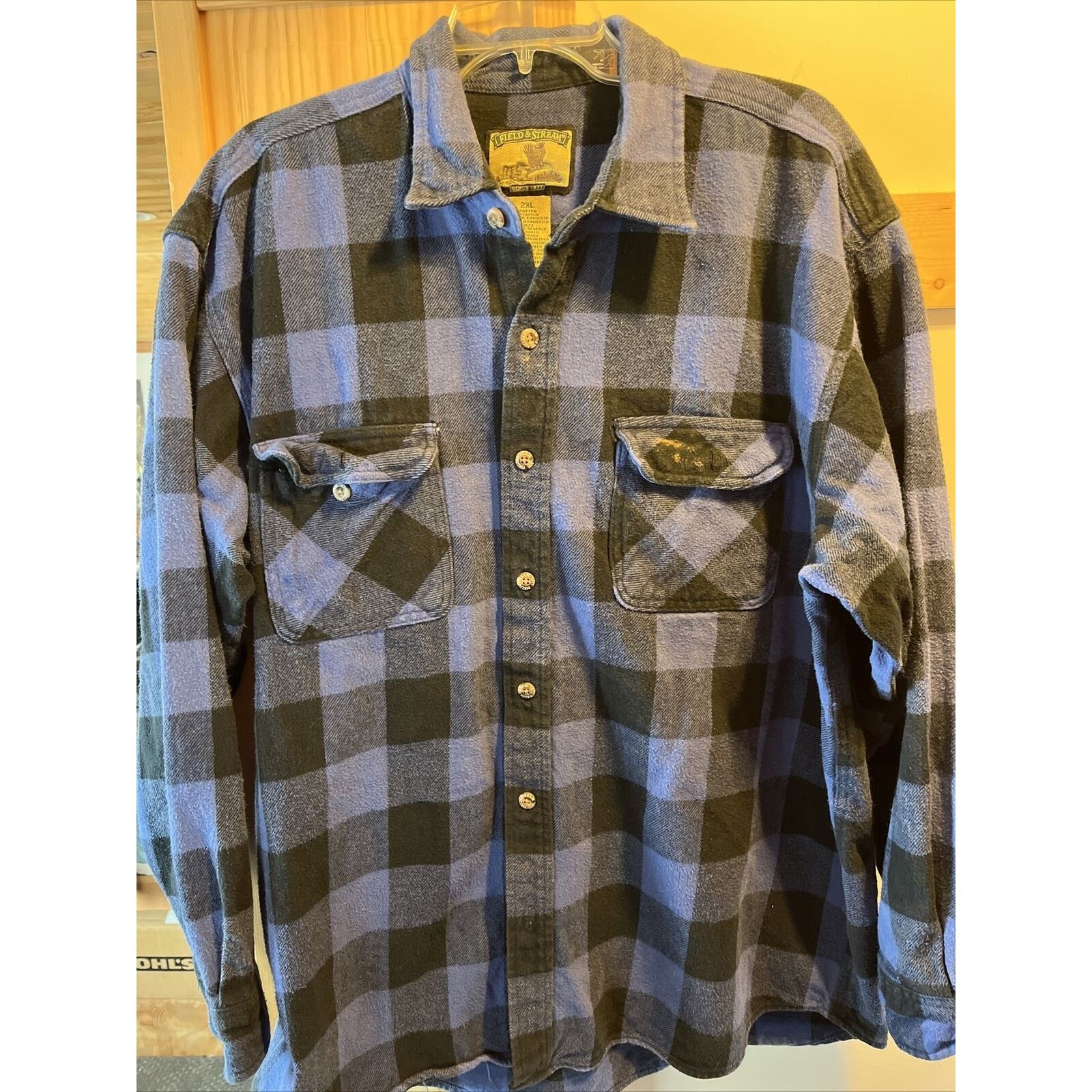 Field & Stream Field & Stream VTG men’s XXL blue plaid cotton flannel shirt Size US XXL / EU 58 / 5 - 11 Thumbnail