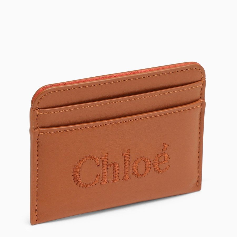 Chloe o1d2blof0824 Size : OS / Leather Card Case in Brown Size ONE SIZE - 1 Thumbnail