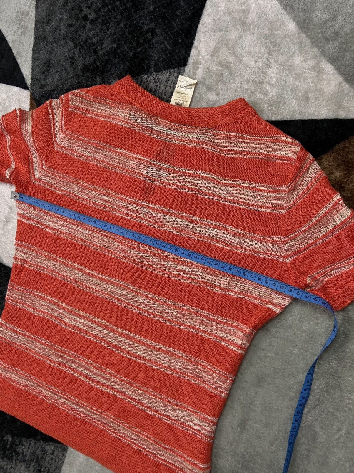 Celine Rare Vintage Celine Orange V Neck Stripe Knitwear Size M / US 6-8 / IT 42-44 - 10 Thumbnail
