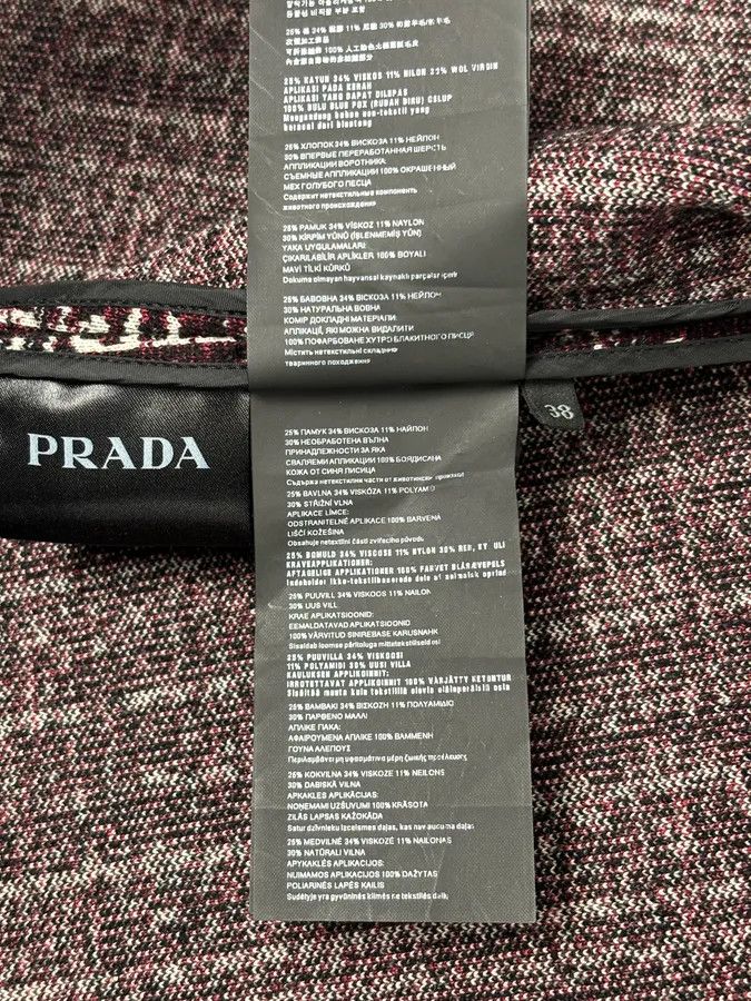 Prada AW2015 Prada Textured Black & Bordeaux Tweed Long Coat Size S / US 4 / IT 40 - 13 Thumbnail