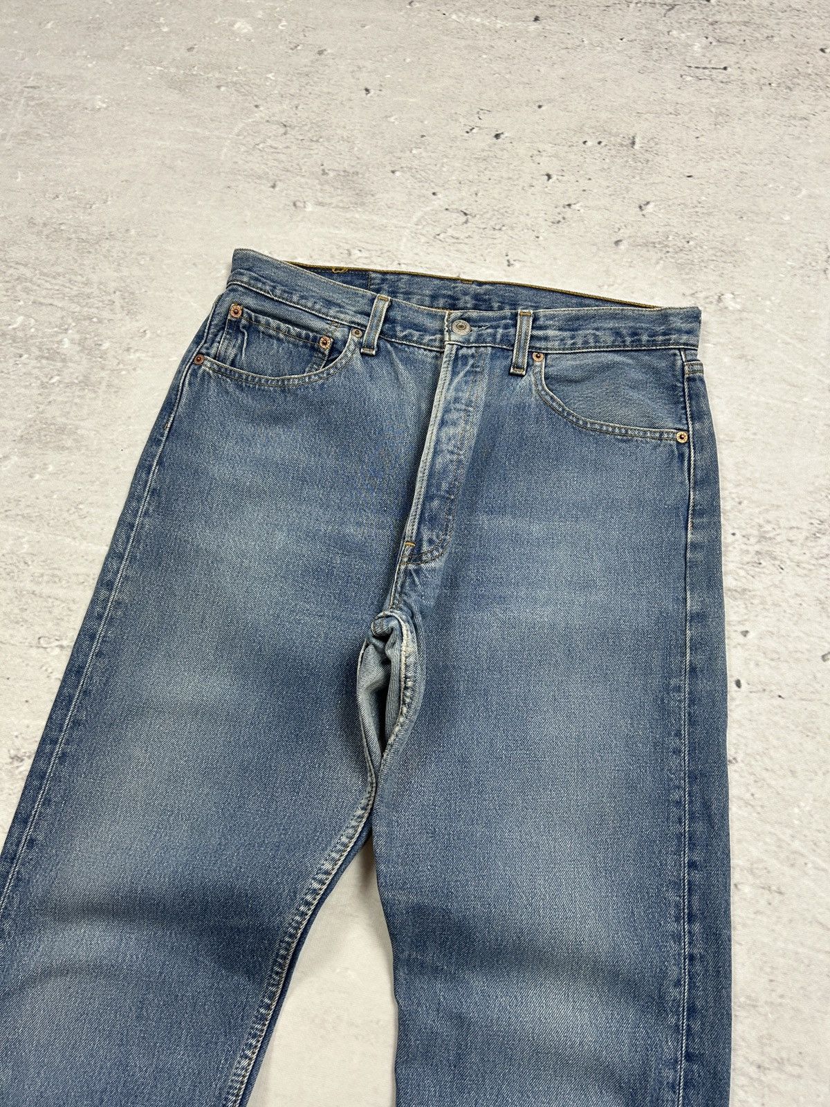 Levi's Vintage Clothing 💥Vintage Levis 501 Washed Baggy Wide Leg Denim Jeans 90s💥 Size US 32 / EU 48 - 9 Thumbnail