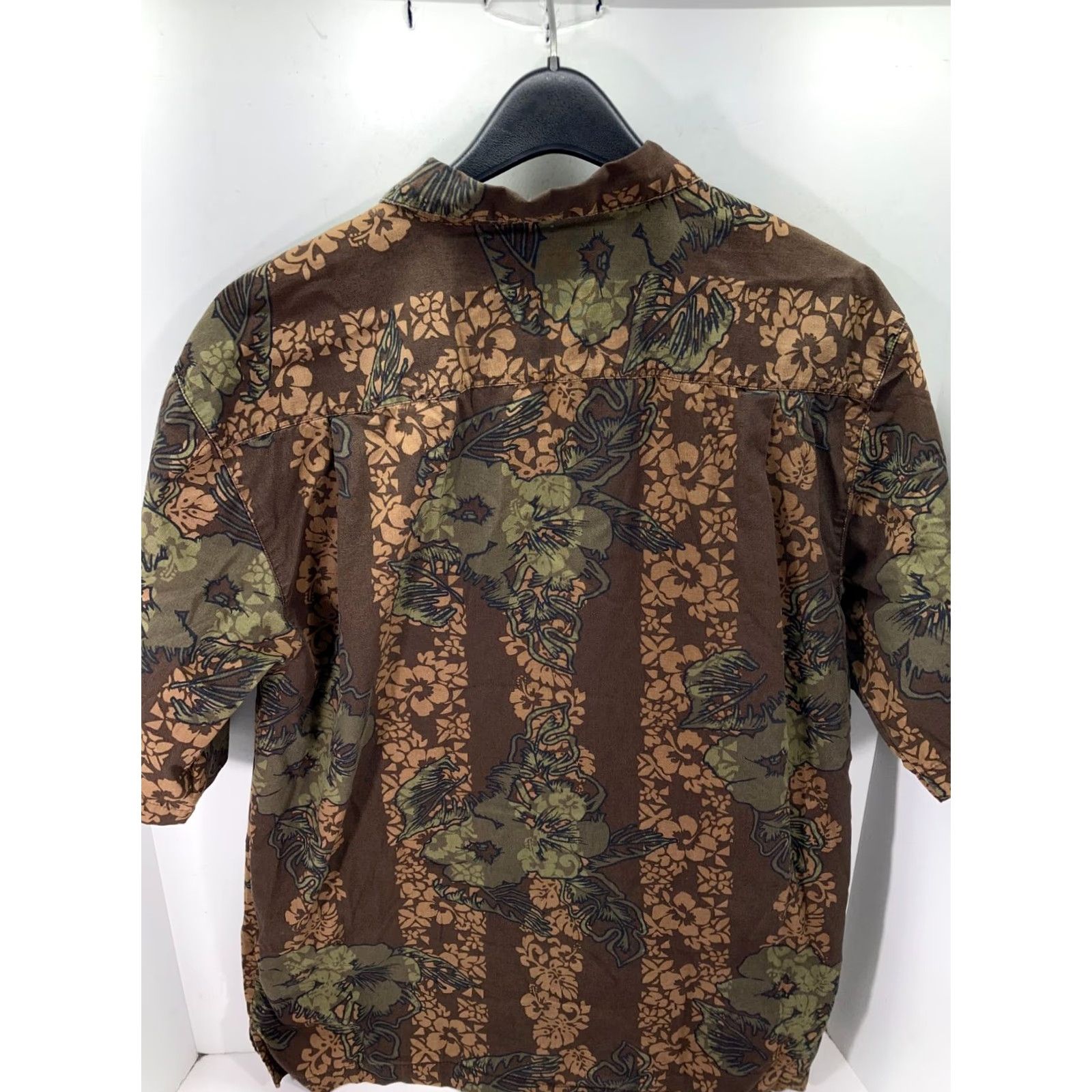 Roundtree & Yorke VINTAGE Roundtree & Yorke Hawaiian Button Up Shirt Mens M Brown Cotton Floral Beach Size US M / EU 48-50 / 2 - 7 Thumbnail
