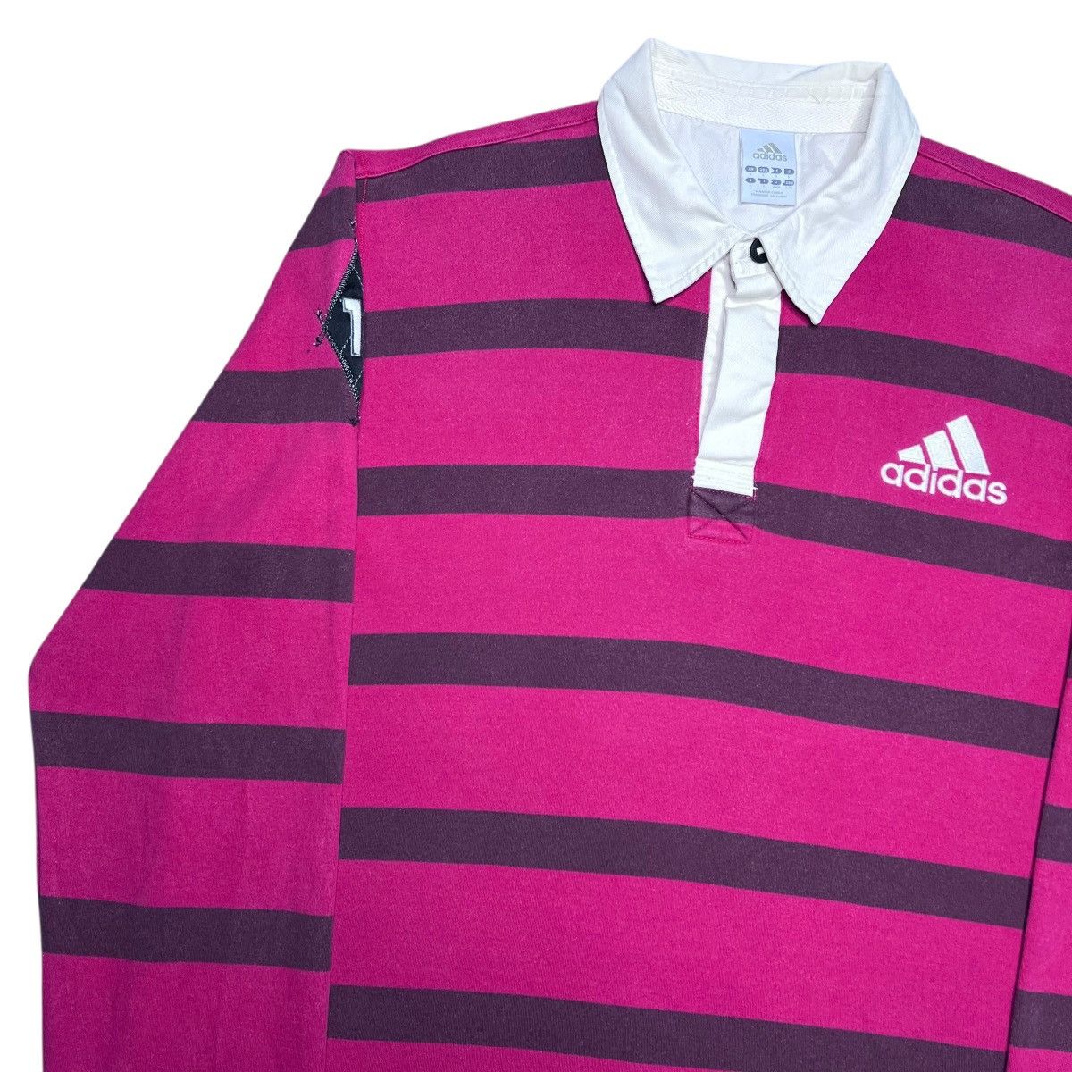 Adidas Vtg 2010 Adidas Striped Number 16 Rugby Long Sleeve Shirt Size US L / EU 52-54 / 3 - 14 Thumbnail