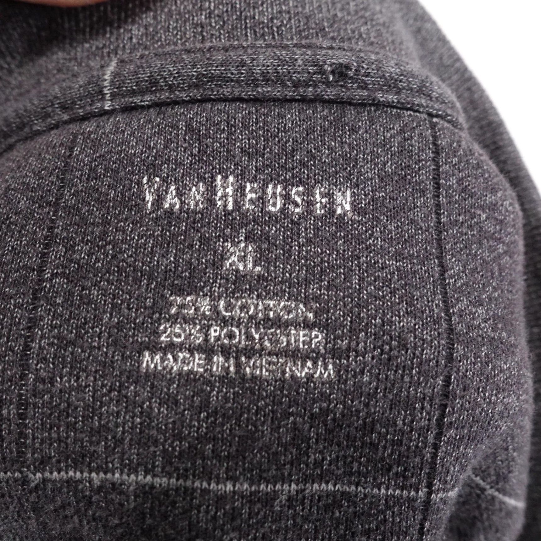 Van Heusen Van Heusen Shirt Mens XL Gray Long Sleeve Knit Polo Casual Stripe Pullover Size US XL / EU 56 / 4 - 6 Thumbnail