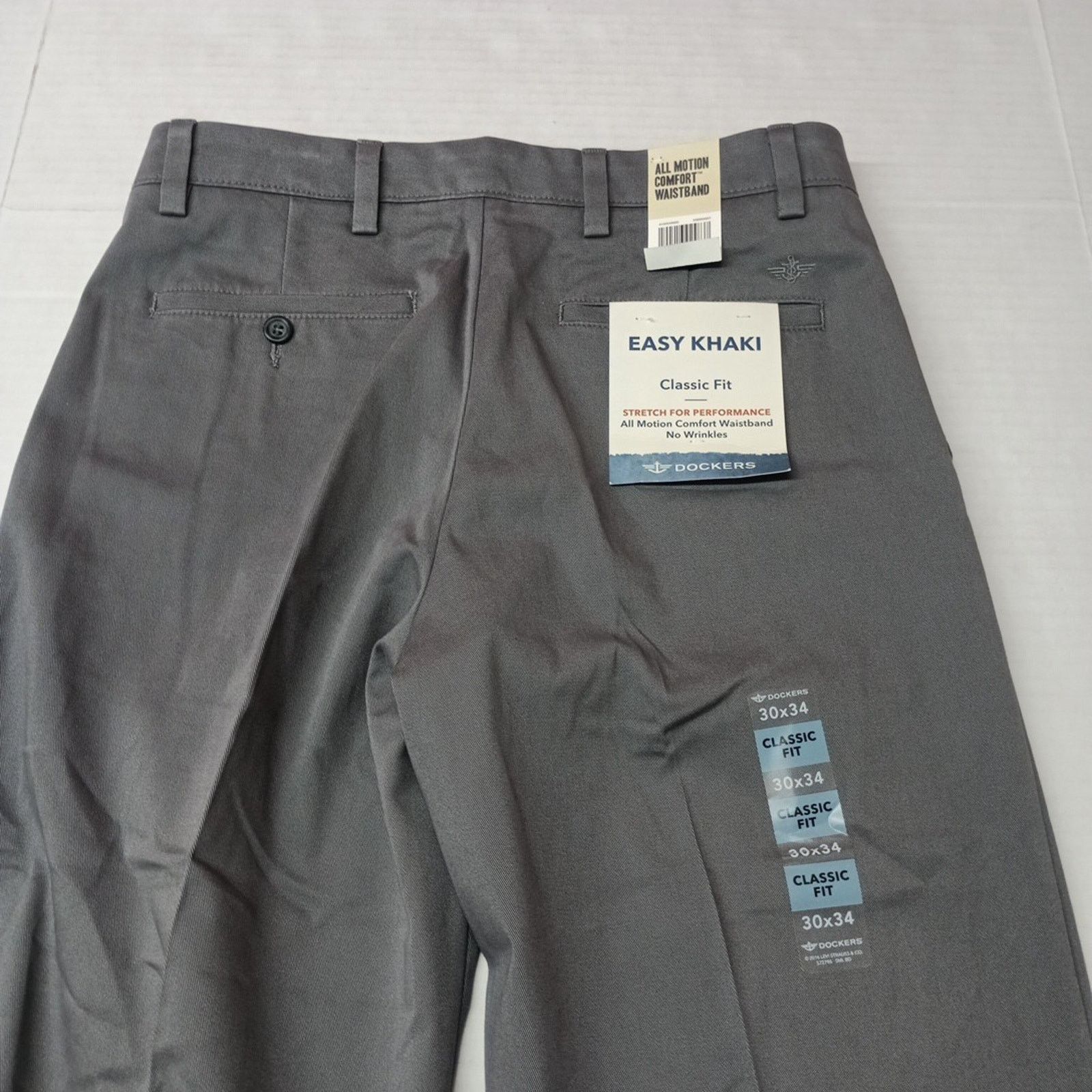 Dockers Dockers Easy Khakis Pants Men's 30x34 Gray Classic Fit Size US 30 / EU 46 - 8 Thumbnail