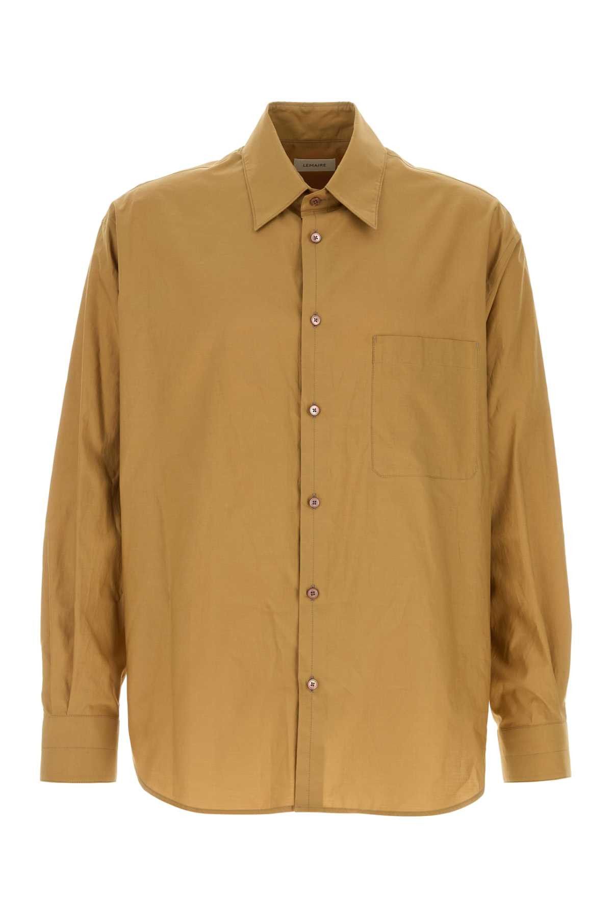 Lemaire Camel Cotton Blend Shirt Size US L / EU 52-54 / 3 - 1 Thumbnail