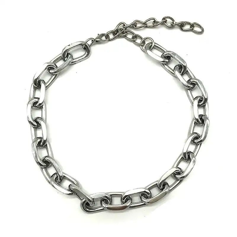 Jewelry Punk Big Thick Metal Chain Choker Necklace Size ONE SIZE - 3 Thumbnail
