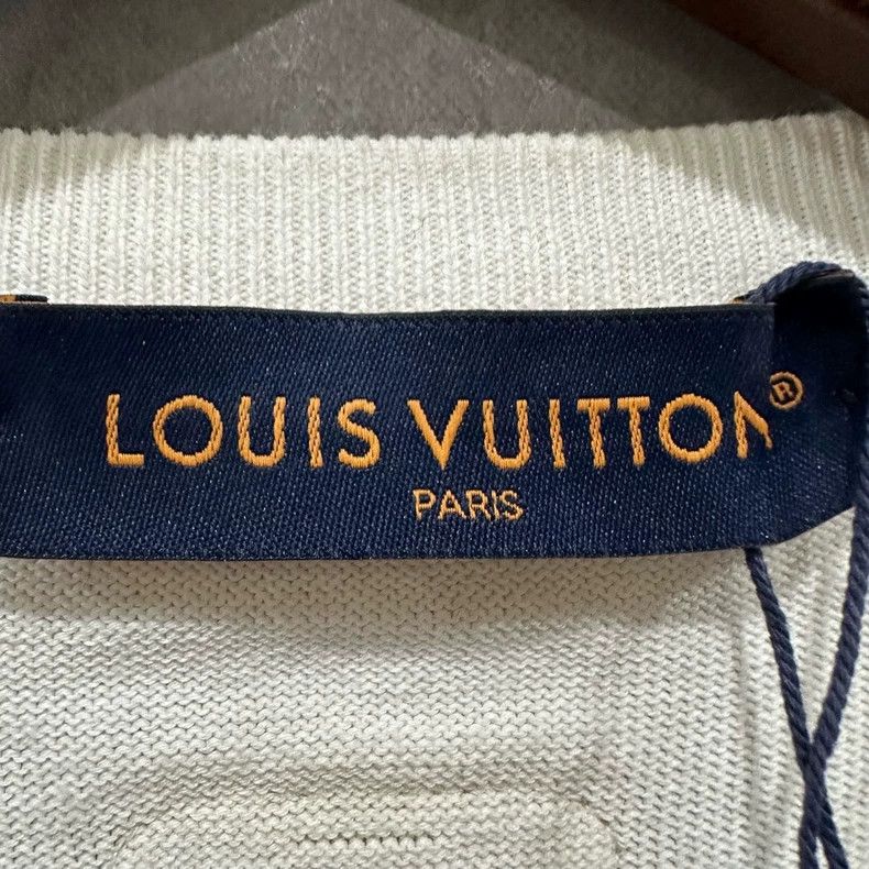 Louis Vuitton Louis Vuitton White leather logo knit short sleeves 2505-Ne Size US M / EU 48-50 / 2 - 4 Thumbnail
