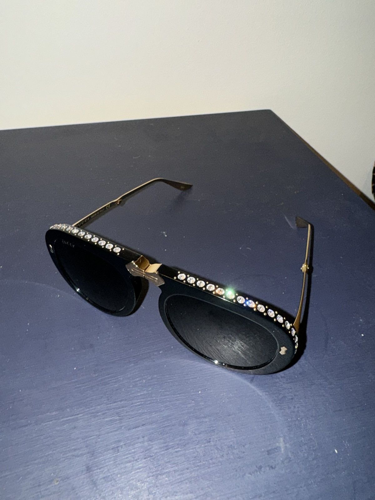 Gucci Gucci Crystal Aviators Size ONE SIZE - 1 Thumbnail