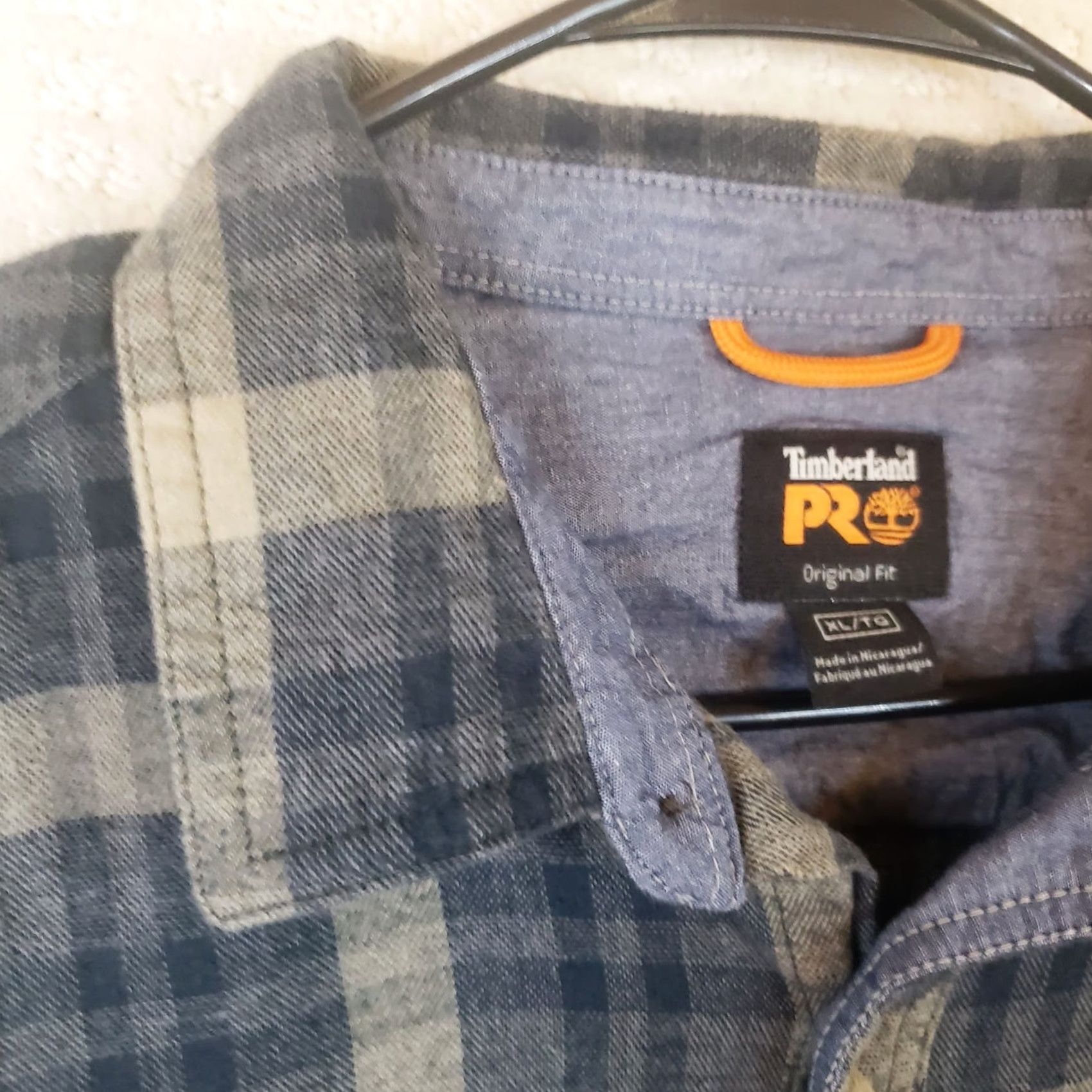 Timberland VINTAGE Timberland Pro Shirt Men XL Gray Beige Plaid Flannel Long Sleeve Button-Up Pocket Timbe rland Tabs Size US XL / EU 56 / 4 - 6 Thumbnail