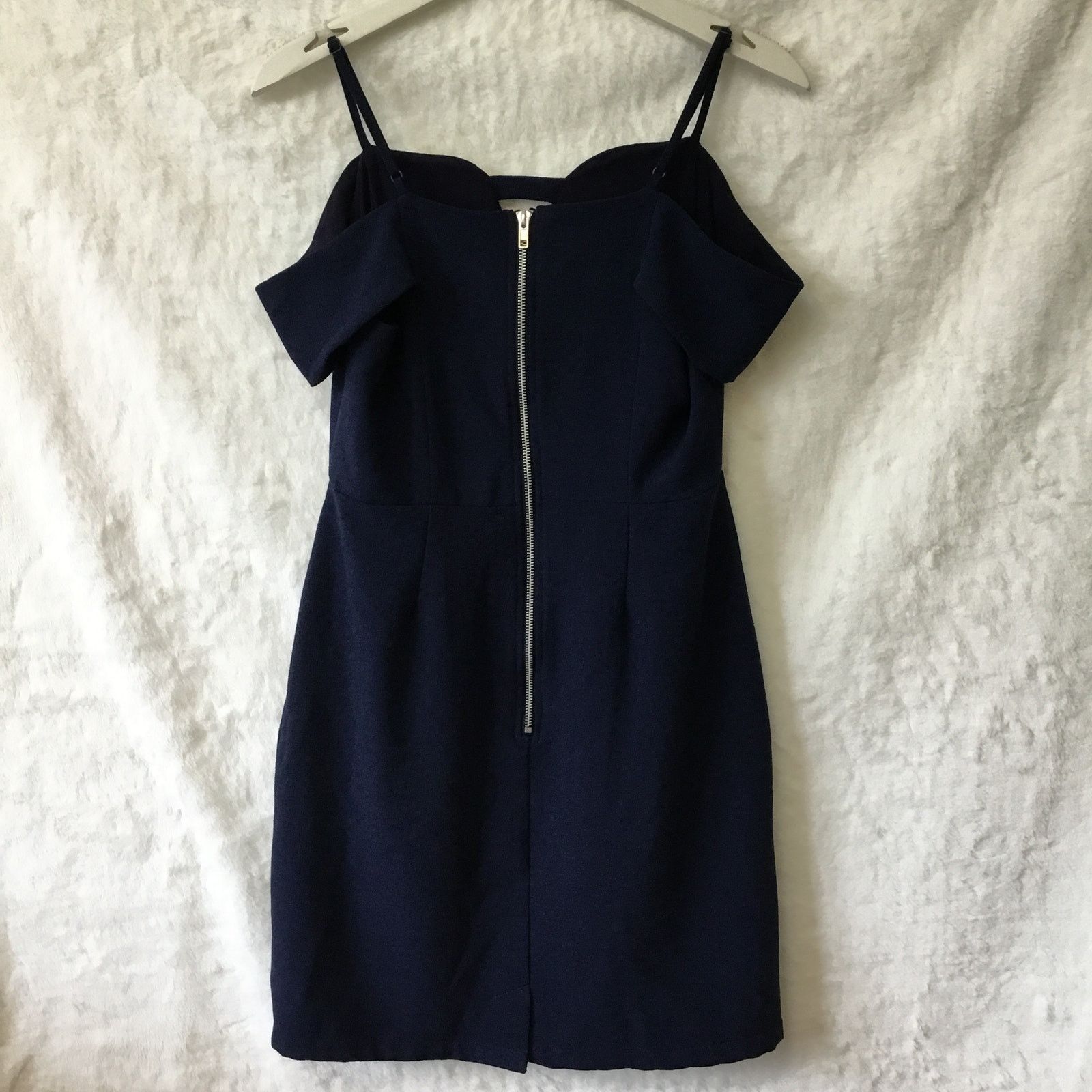 Other Storee Navy Blue Off-Shoulder Zip-Up Formal Dress Size M / US 6-8 / IT 42-44 - 2 Thumbnail