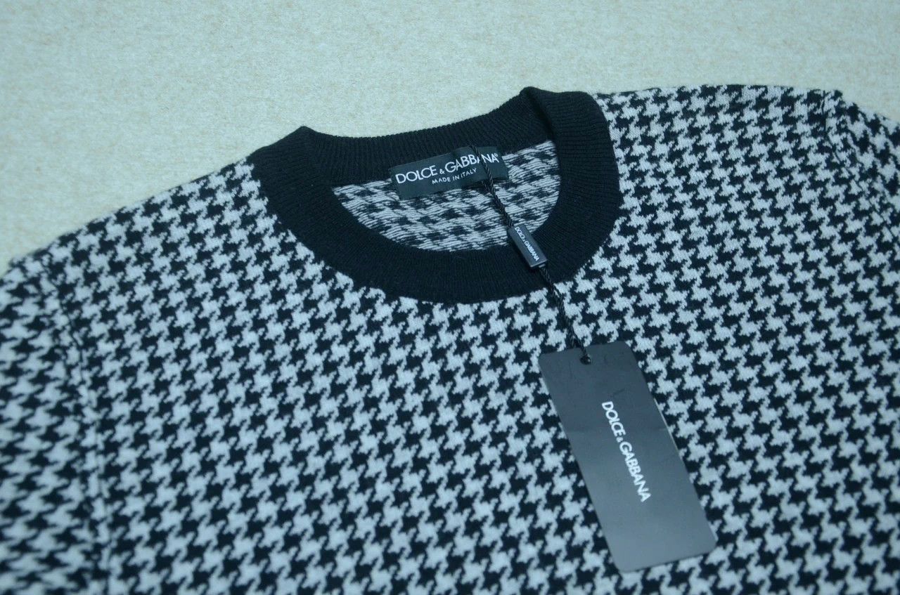 Dolce & Gabbana DG Houndstooth Panelled Sweater Jacket 48 Size US M / EU 48-50 / 2 - 3 Thumbnail