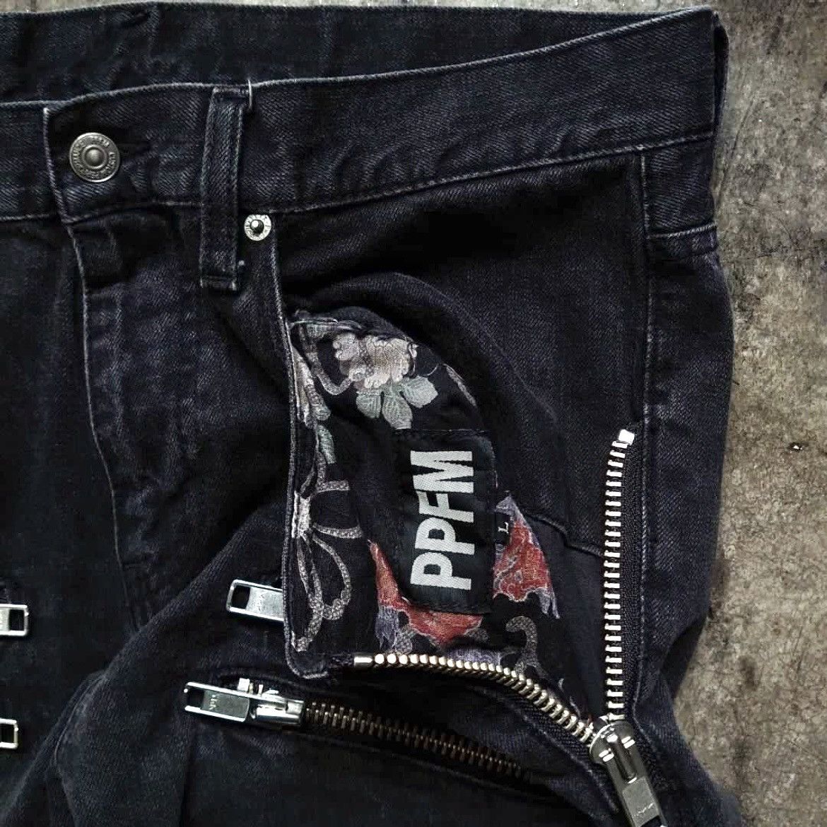 Vintage PPFM Zipper Punk Bikers Denim