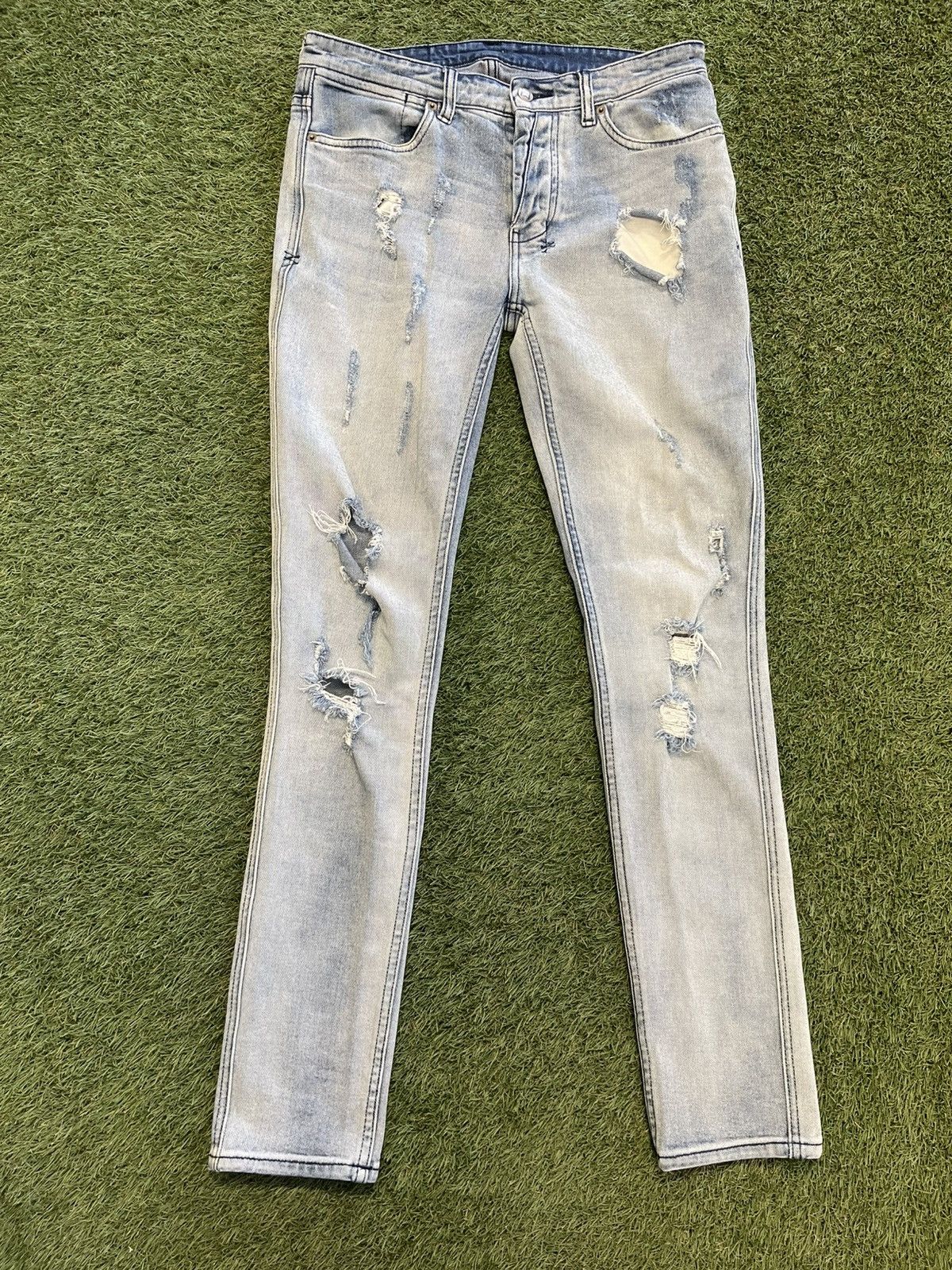Ksubi Size 32 - Ksubi Light Blue Distressed Jeans Size US 32 / EU 48 - 1 Thumbnail