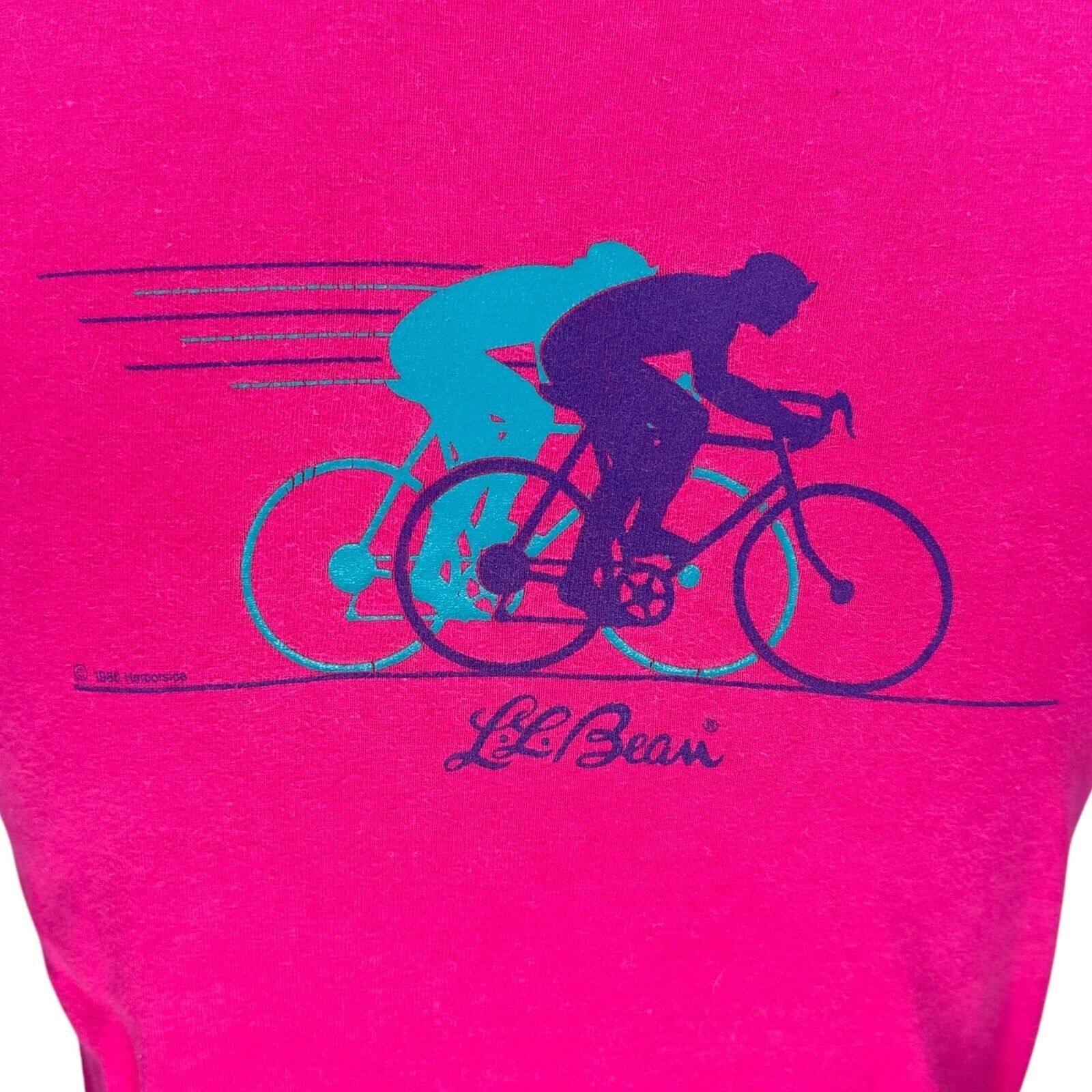 Hanes Vintage LL Bean Cycling T-Shirt Mens M Pink Short Sleeve Size US M / EU 48-50 / 2 - 2 Thumbnail
