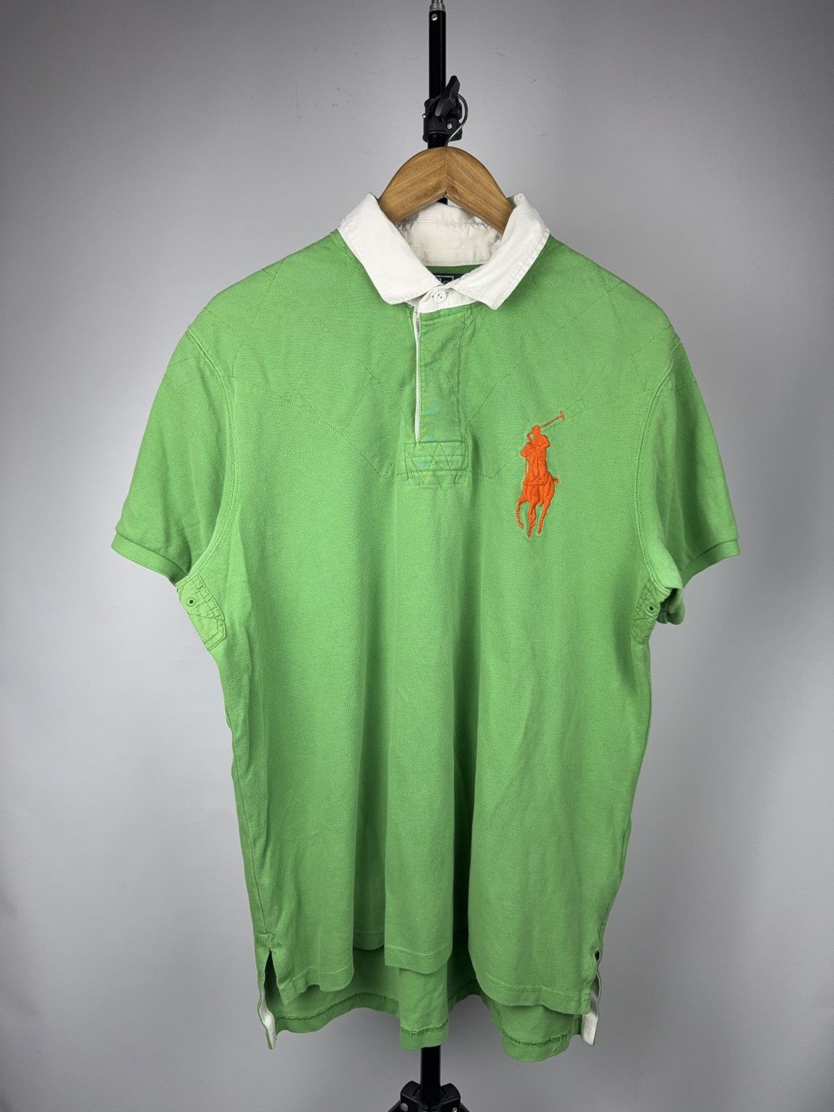 Polo Ralph Lauren 90s Retro Polo Ralph Lauren Big Pony Custom Fit Rugby Polo Size US XL / EU 56 / 4 - 1 Thumbnail