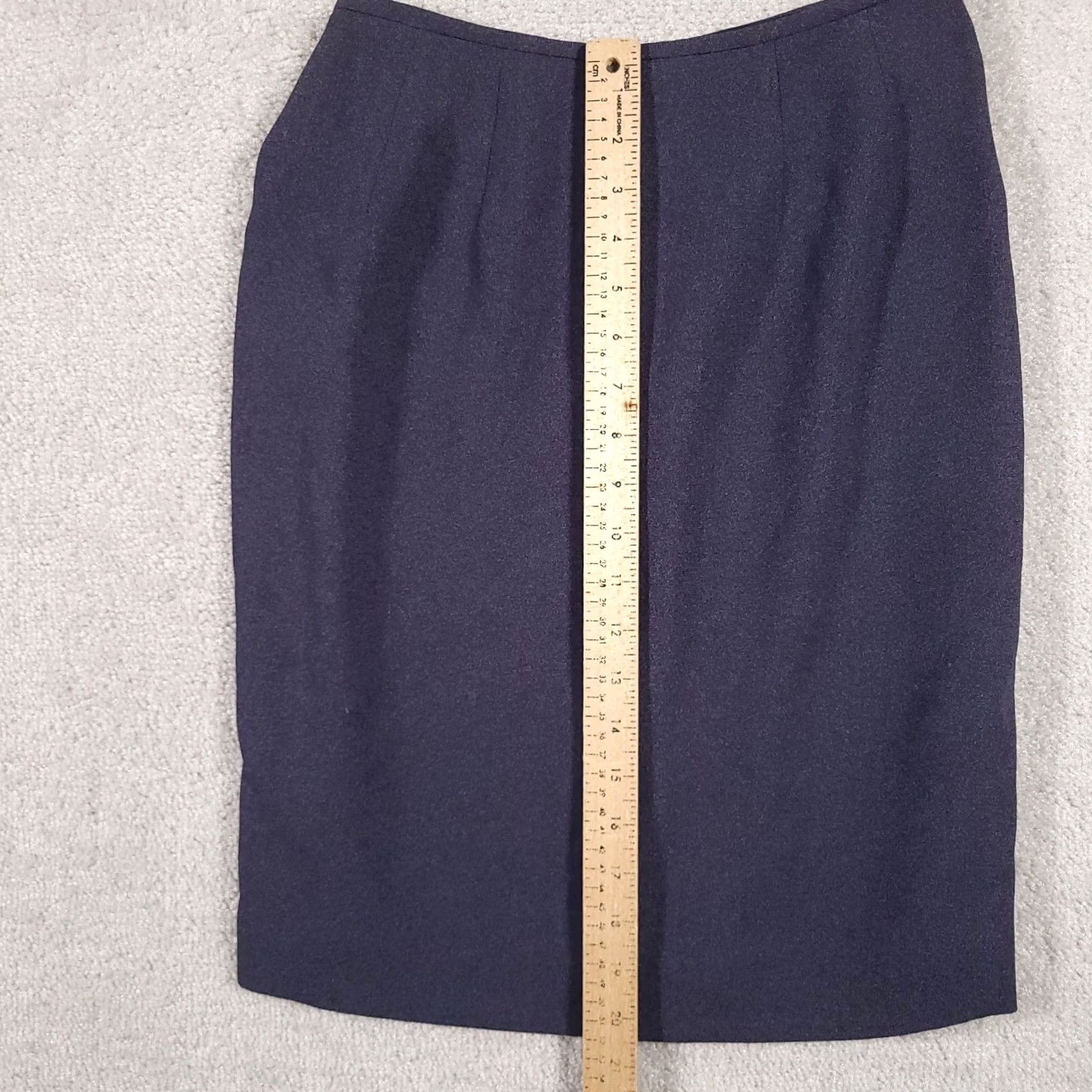 Vintage VINTAGE Tahari Skirt A-Line Pencil Women's 6 Blue Solid Lined Back Slit Zip USA Made Womens Size 28" / US 6 / IT 42 - 7 Thumbnail