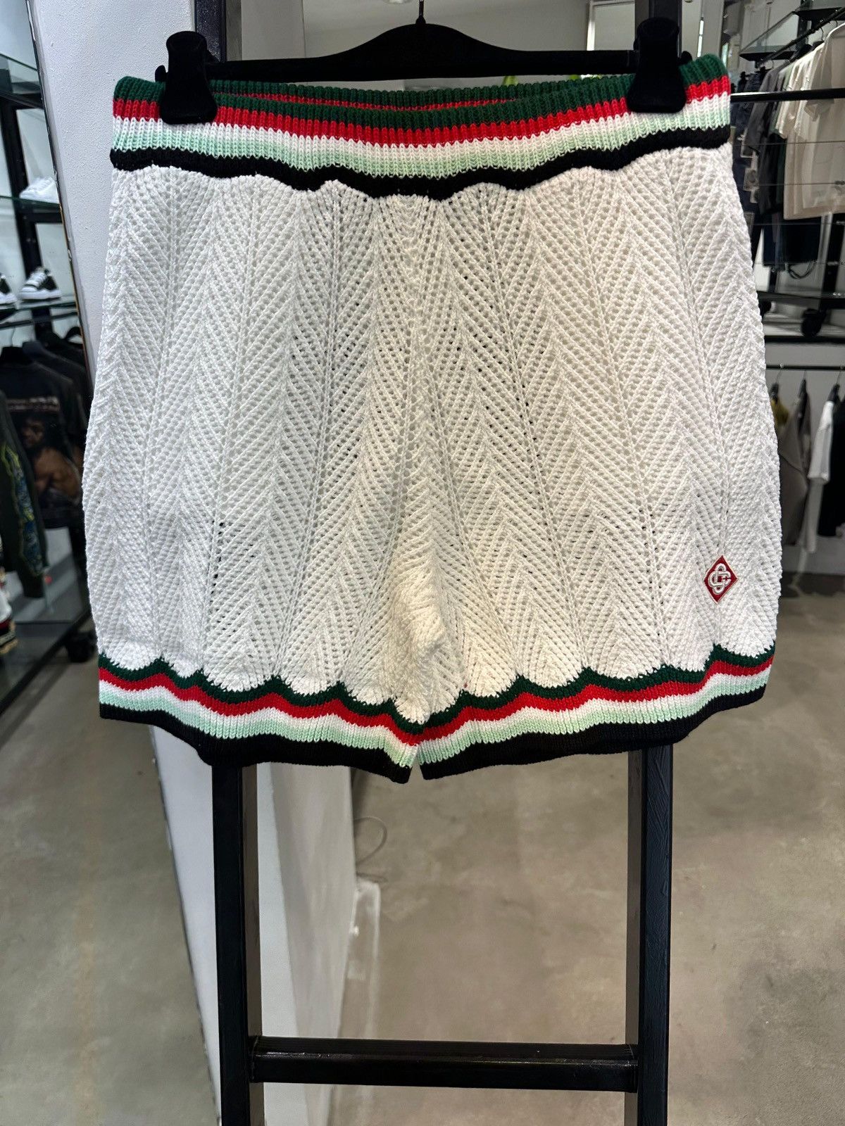 Casablanca CASABLANCA - Cotton Chevron Crochet Shorts Size US 32 / EU 48 - 2 Thumbnail