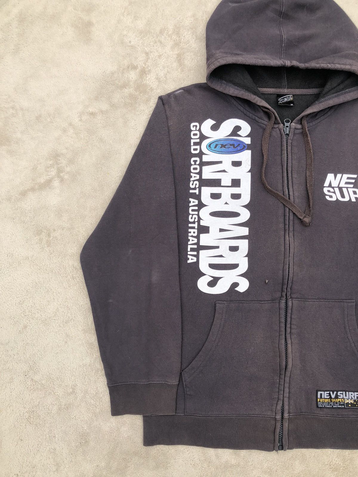 Vintage Vintage 90s Nev Surfboards Australia Sunfaded Hoodie Size US M / EU 48-50 / 2 - 4 Thumbnail