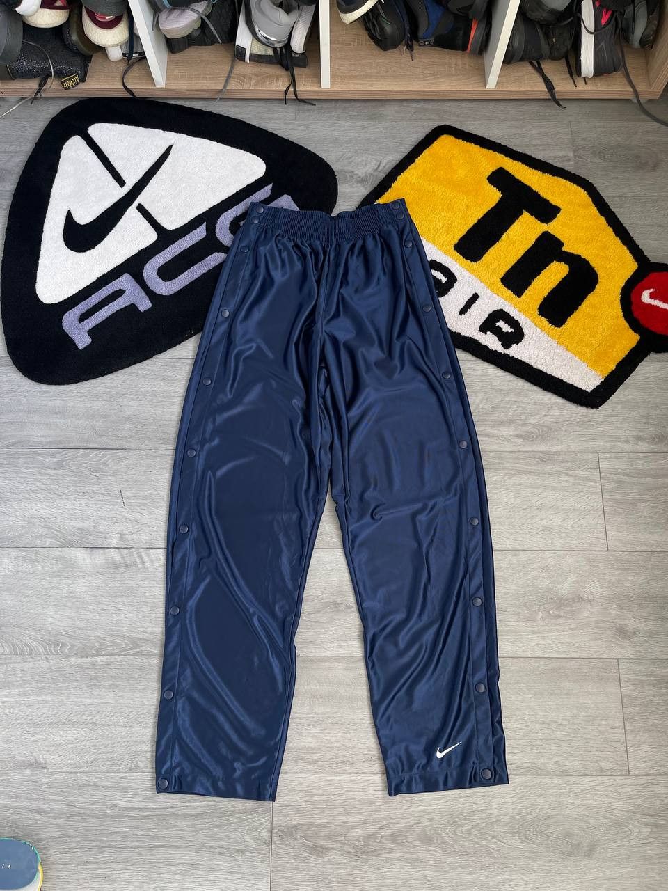 Nike × Streetwear × Vintage nike vintage rare sweatpants drill swoosh 90s Size US 32 / EU 48 - 4 Thumbnail