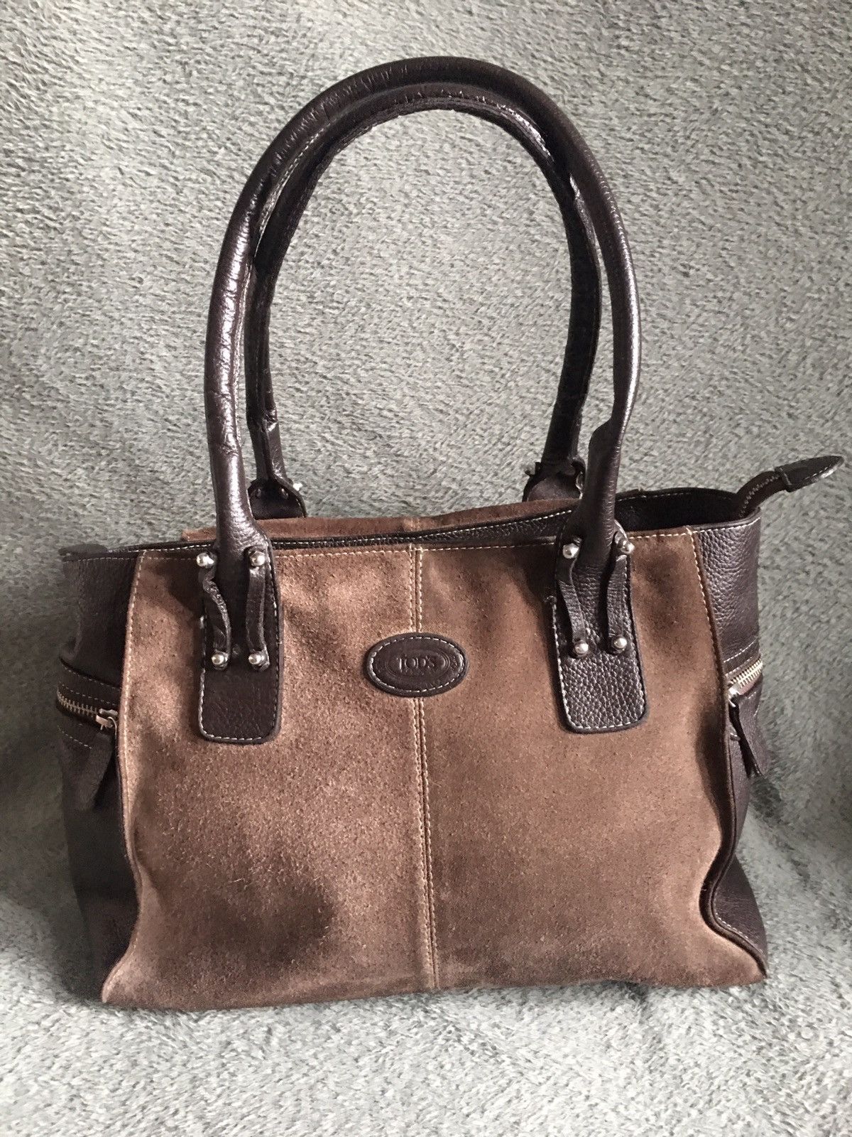 Tod's TOD’S Brown Suede Leather Handbag ShoulderTote Bag Size ONE SIZE - 1 Thumbnail