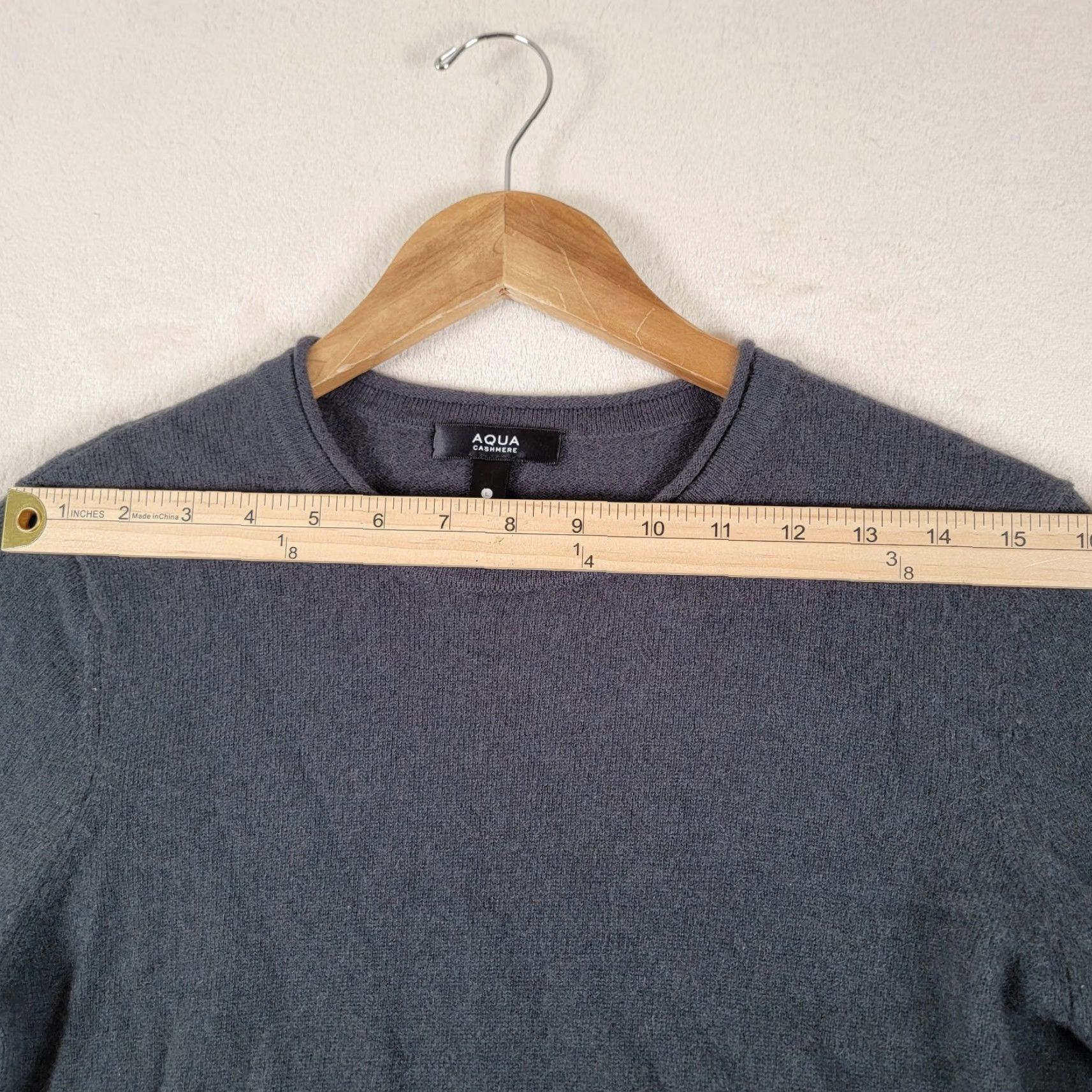 AQUA VINTAGE Aqua Cashmere High Low Cashmere Sweater Peacoat Gray Large Size L / US 10 / IT 46 - 6 Thumbnail