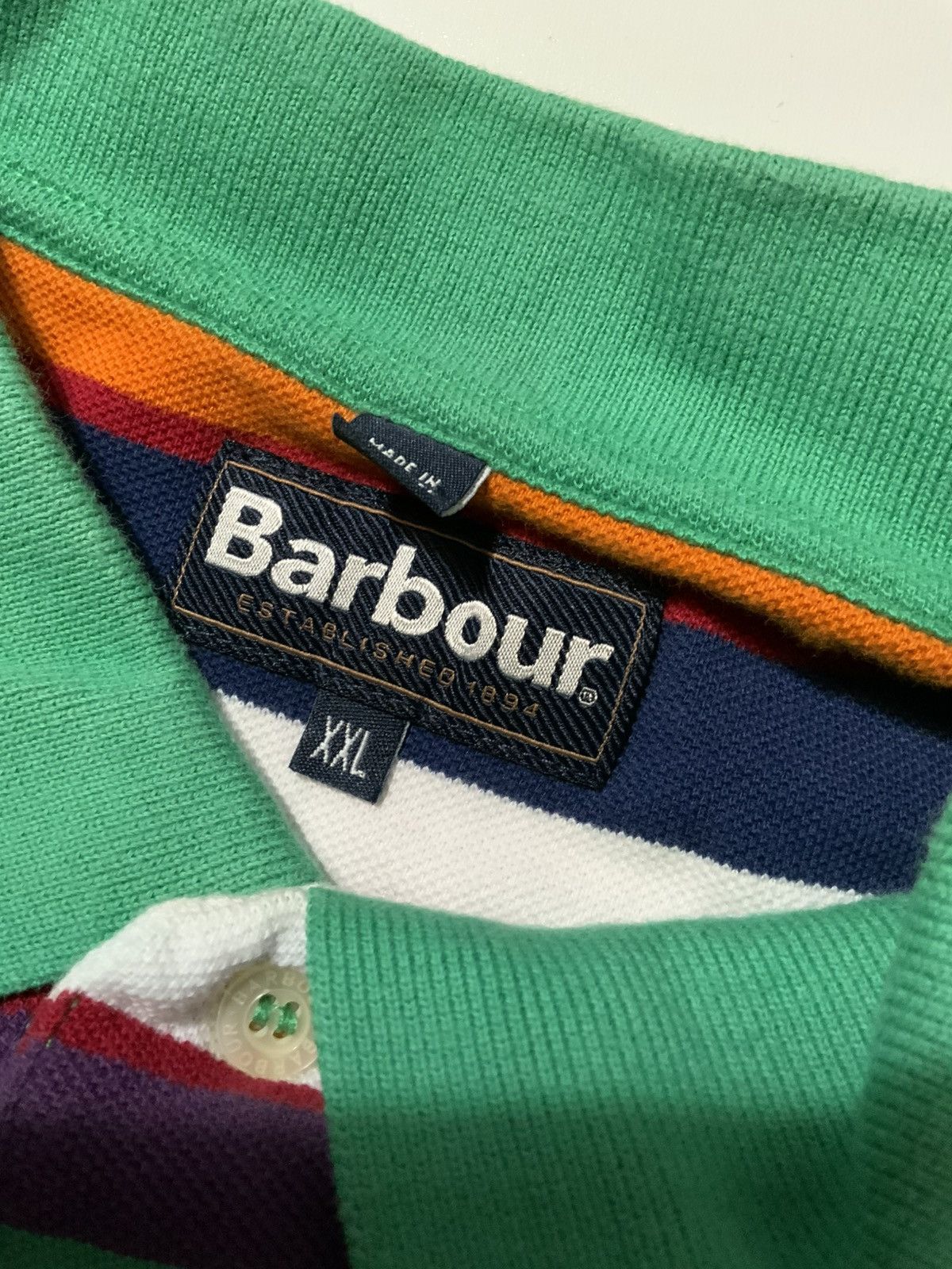 Barbour Barbour Striped Multicolored Rugby Embroidered Polo Shirt Size US XXL / EU 58 / 5 - 6 Thumbnail