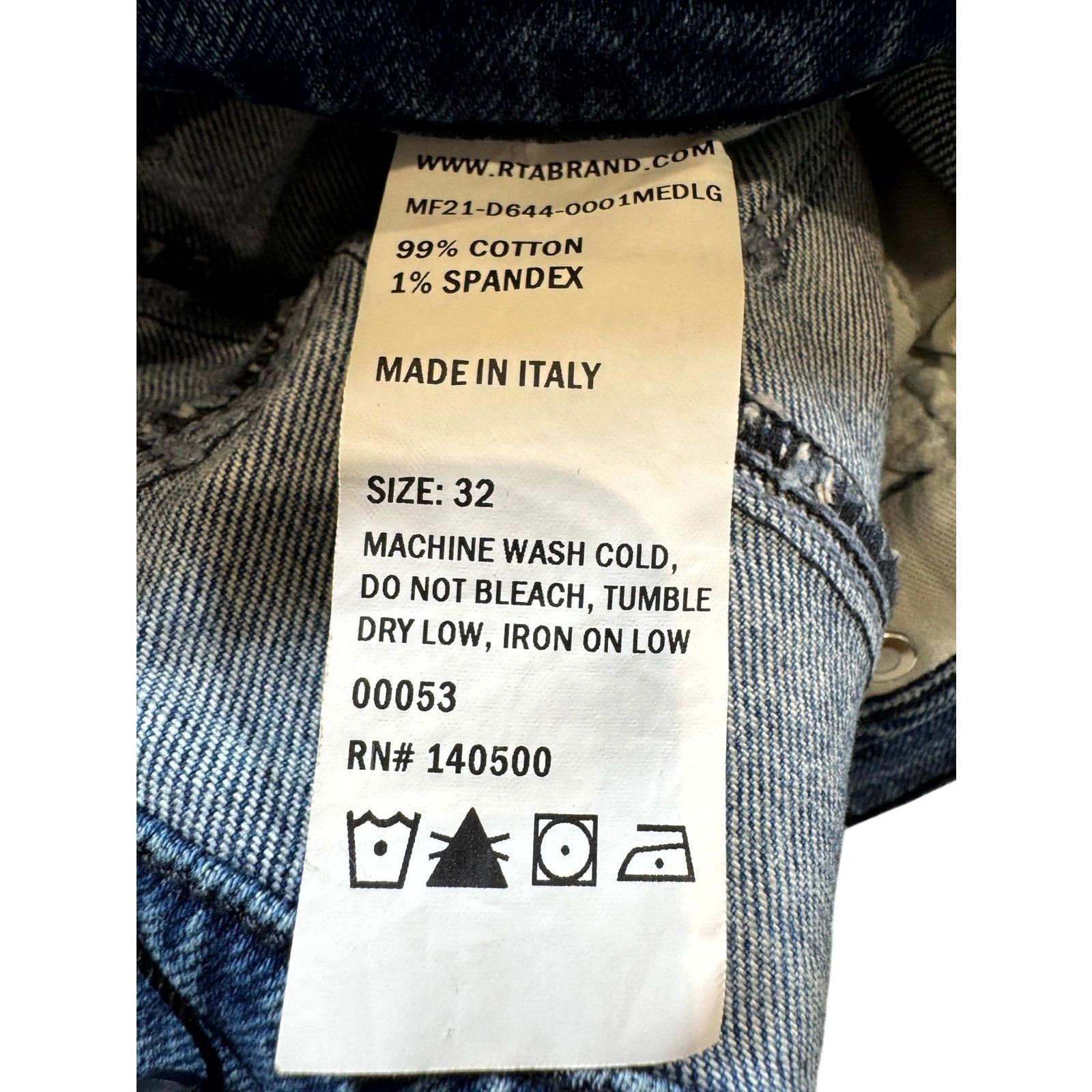 Rta RTA Embroidered Logo Plain Light Wash Jeans Size US 32 / EU 48 - 5 Thumbnail
