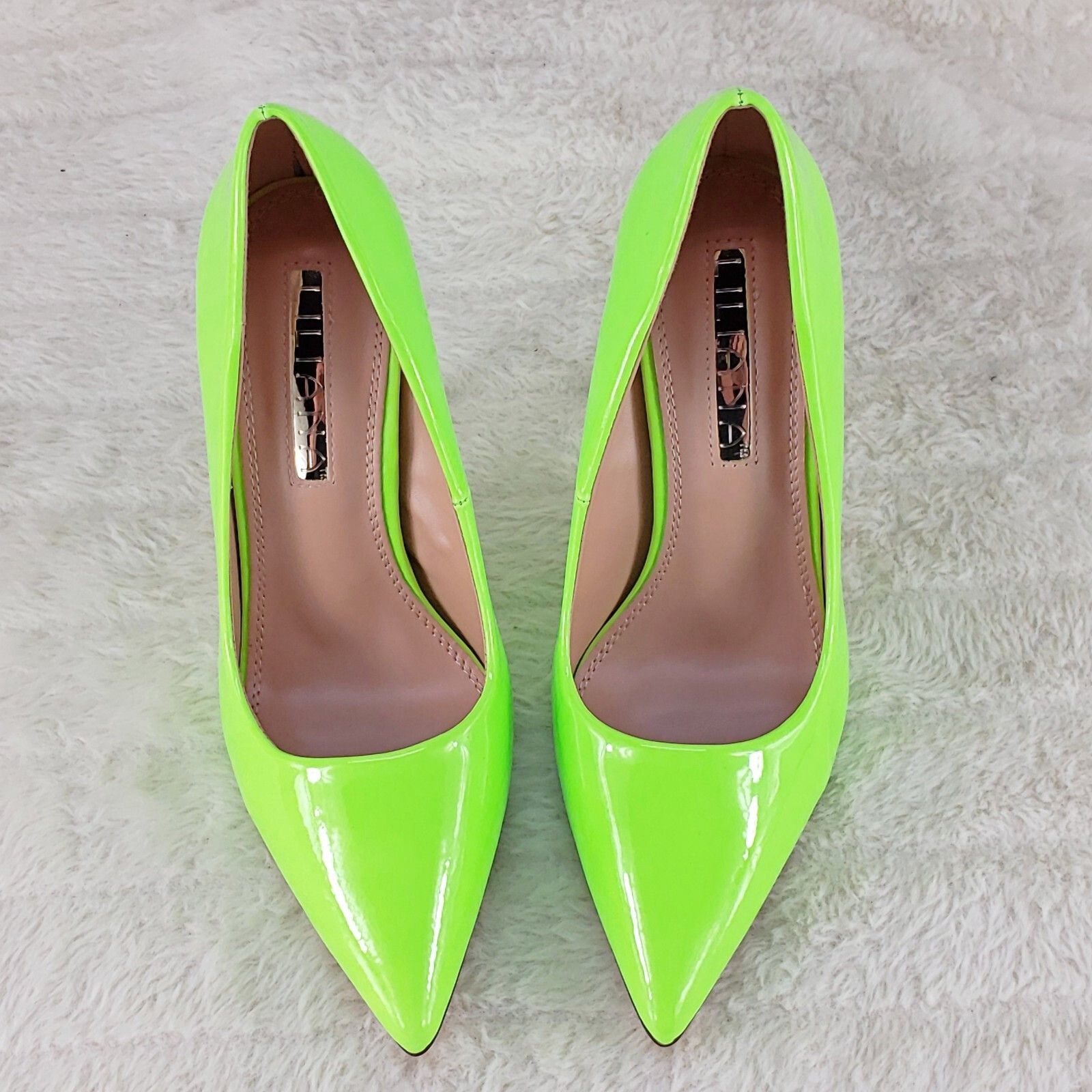 Other Fabulous Bright Lime Yellow Pointy Toe High Heel Pumps 7-11 Size US 7 / IT 37 - 4 Thumbnail