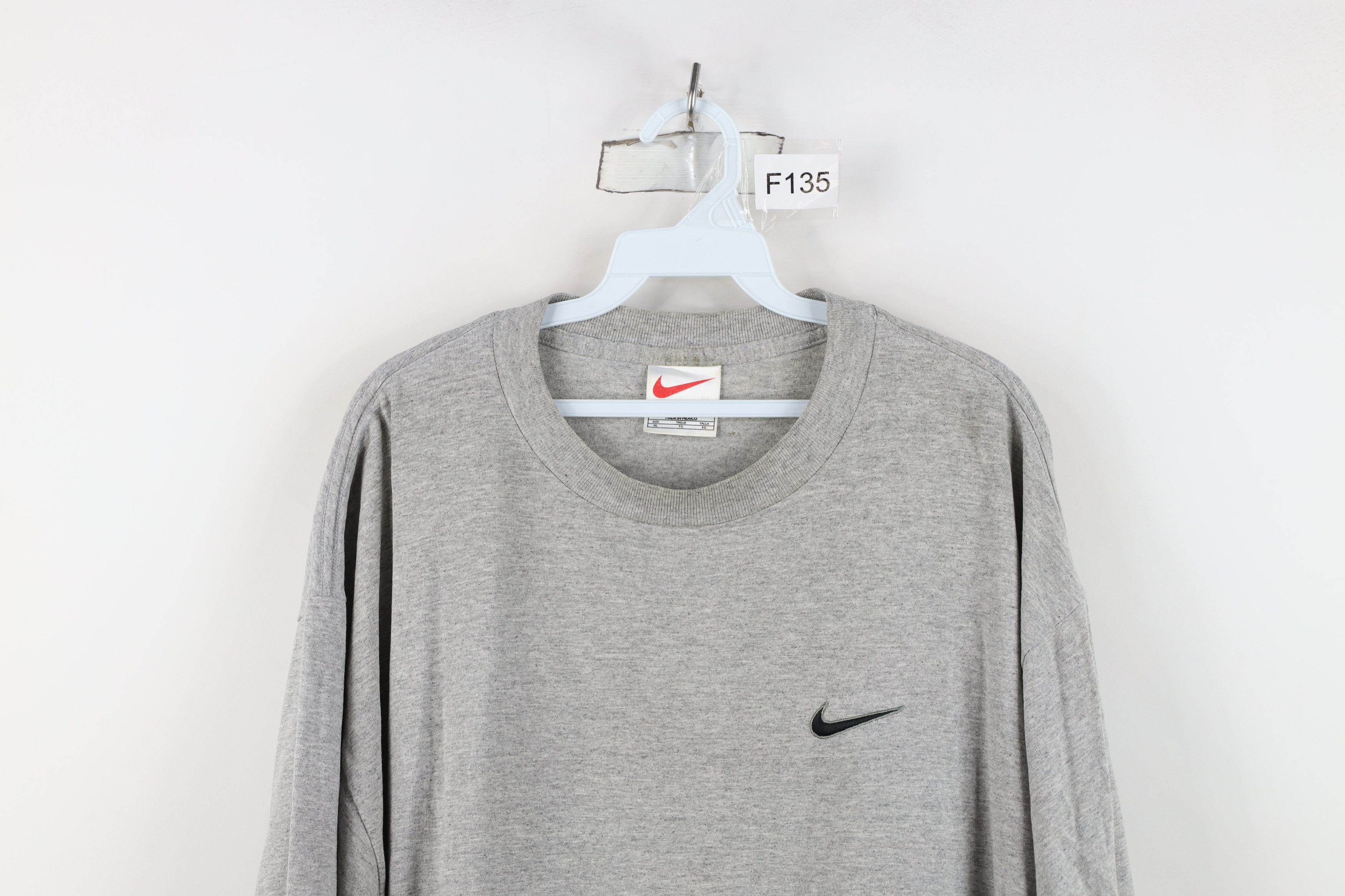 Nike Vintage 90s Nike Scott Mini Swoosh T-Shirt Heather Gray Size US XL / EU 56 / 4 - 2 Thumbnail