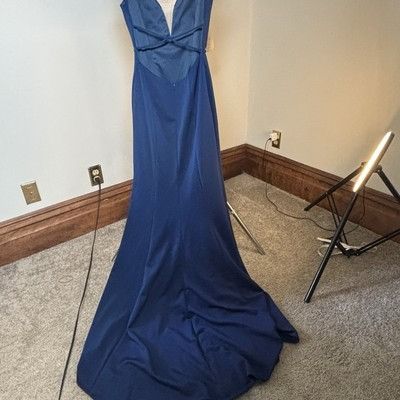 Other PROM/PAGEANT/FORMAL DRESS/GOWN Fits XS-S Navy Blue Train Size XS / US 0-2 / IT 36-38 - 11 Thumbnail