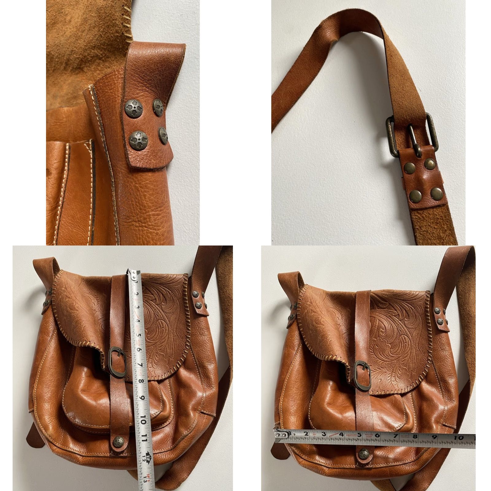 Patricia Nash VINTAGE Patricia Nash Barcelona Saddle Bag Italian Leather Brown Women’s Medium Bag Accessories Women Brown Saddle Bag Patricia Barcelona Vintage Size ONE SIZE - 10 Thumbnail
