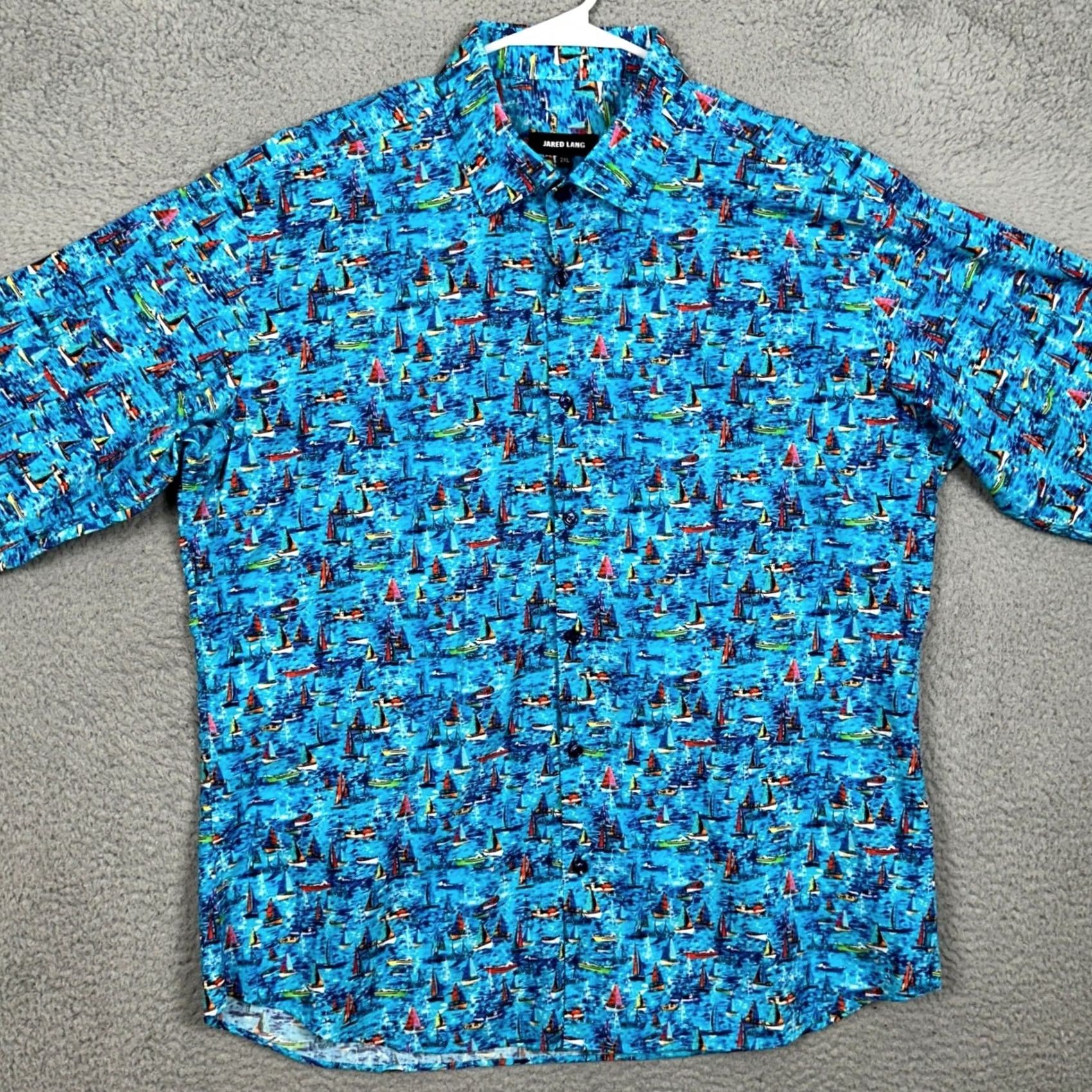 Jared Lang Jared Lang Shirt Mens 2XL Blue Sailboat Print Button Up Long Sleeve Casual EUC Size US XXL / EU 58 / 5 - 3 Thumbnail