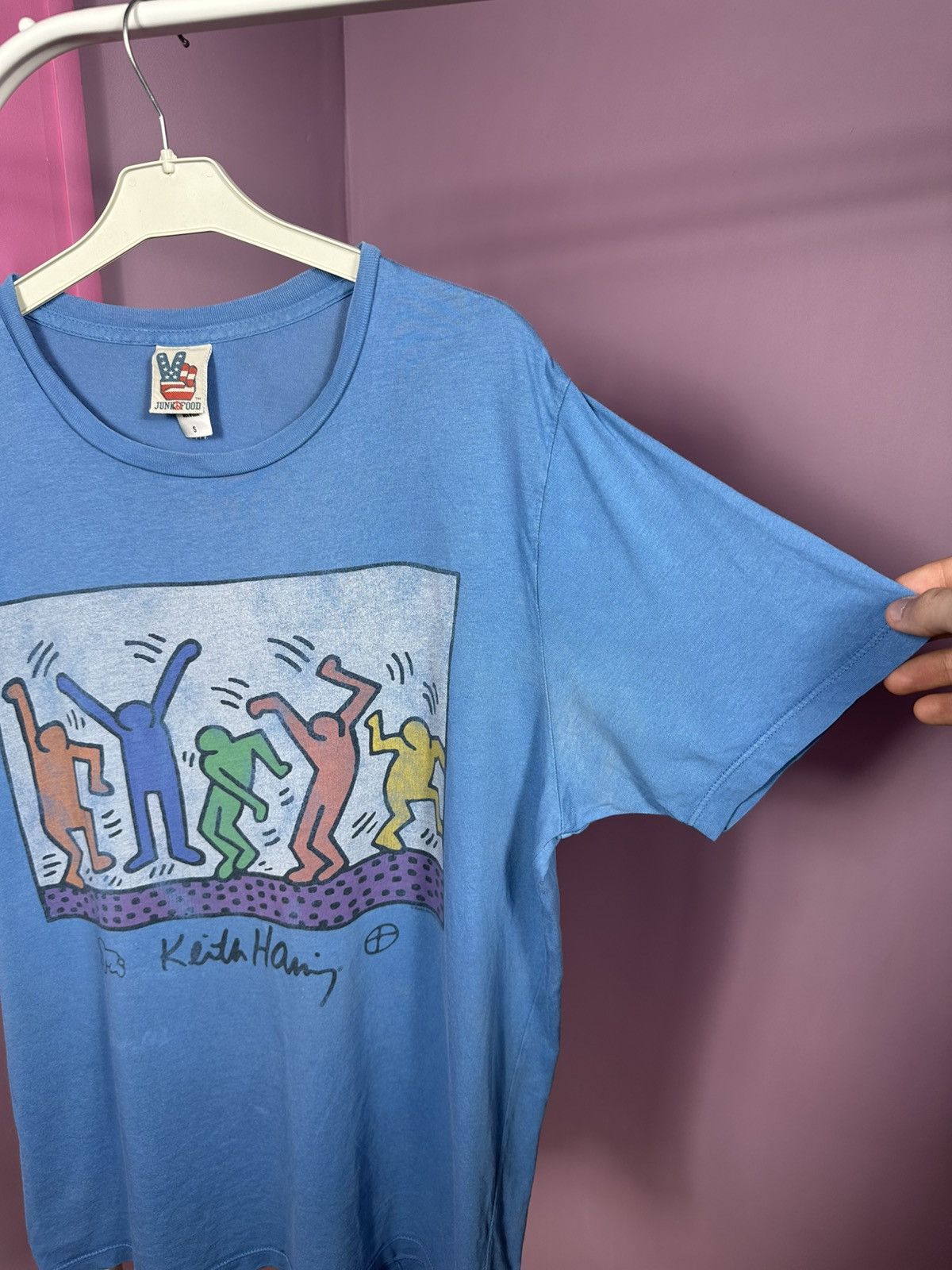 Junk Food Vintage Junk Food Keith Haring Dance Art T-Shirt Blue Logo Size US S / EU 44-46 / 1 - 5 Thumbnail