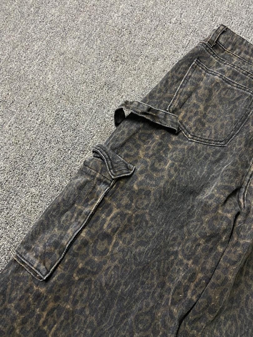 Japanese Brand DAZY Brand Wide Leg Leopard Cargo Pants (185) Size 28" / US 6 / IT 42 - 4 Thumbnail