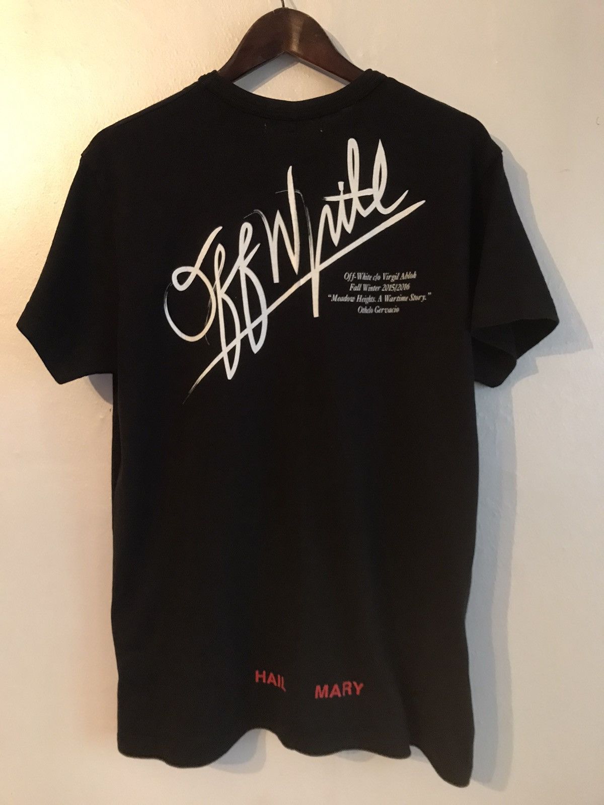 Off white hail mary tee hotsell