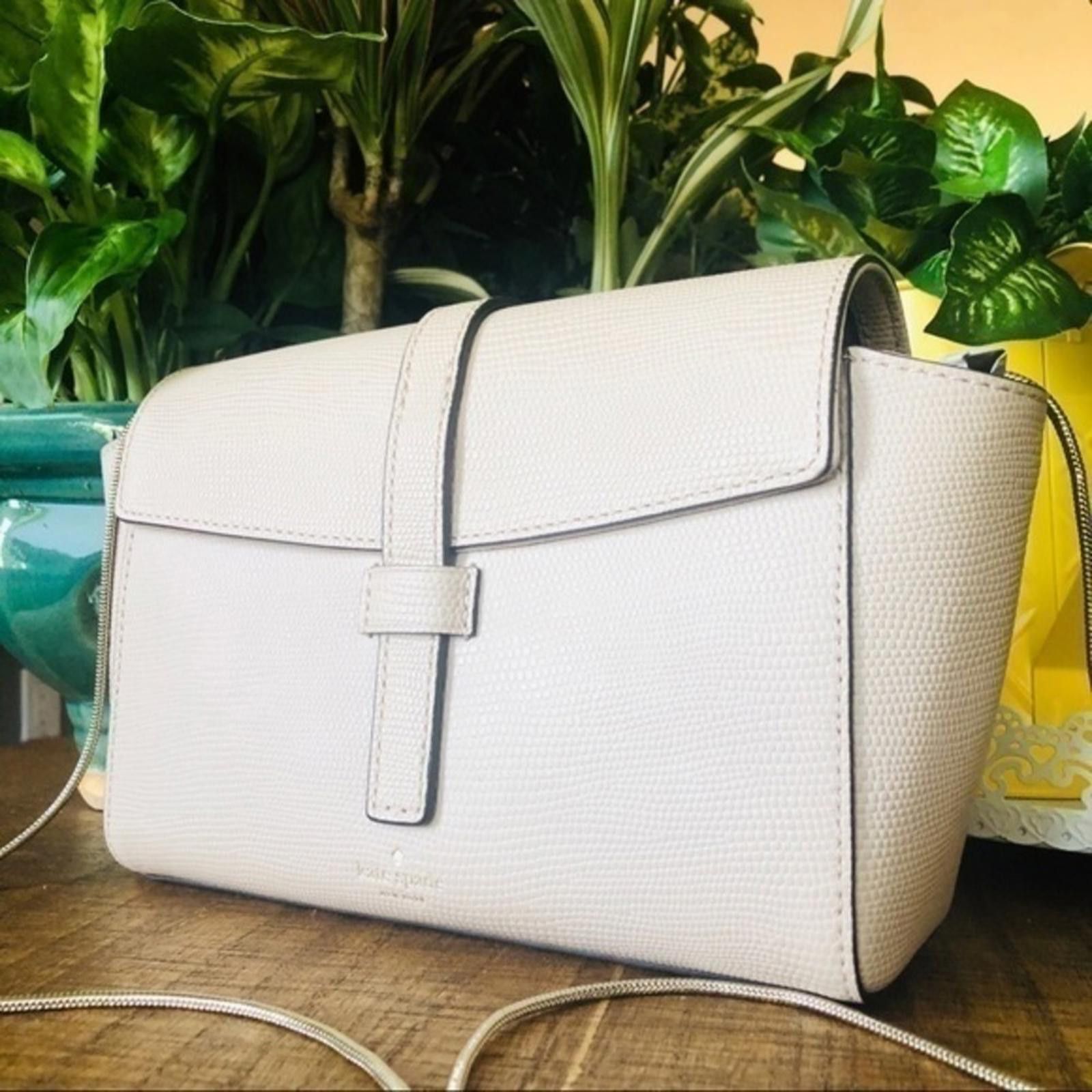 Designer Kate Spade Beige Leather Shoulder Bag In Alligator Print NWT Size ONE SIZE - 2 Thumbnail