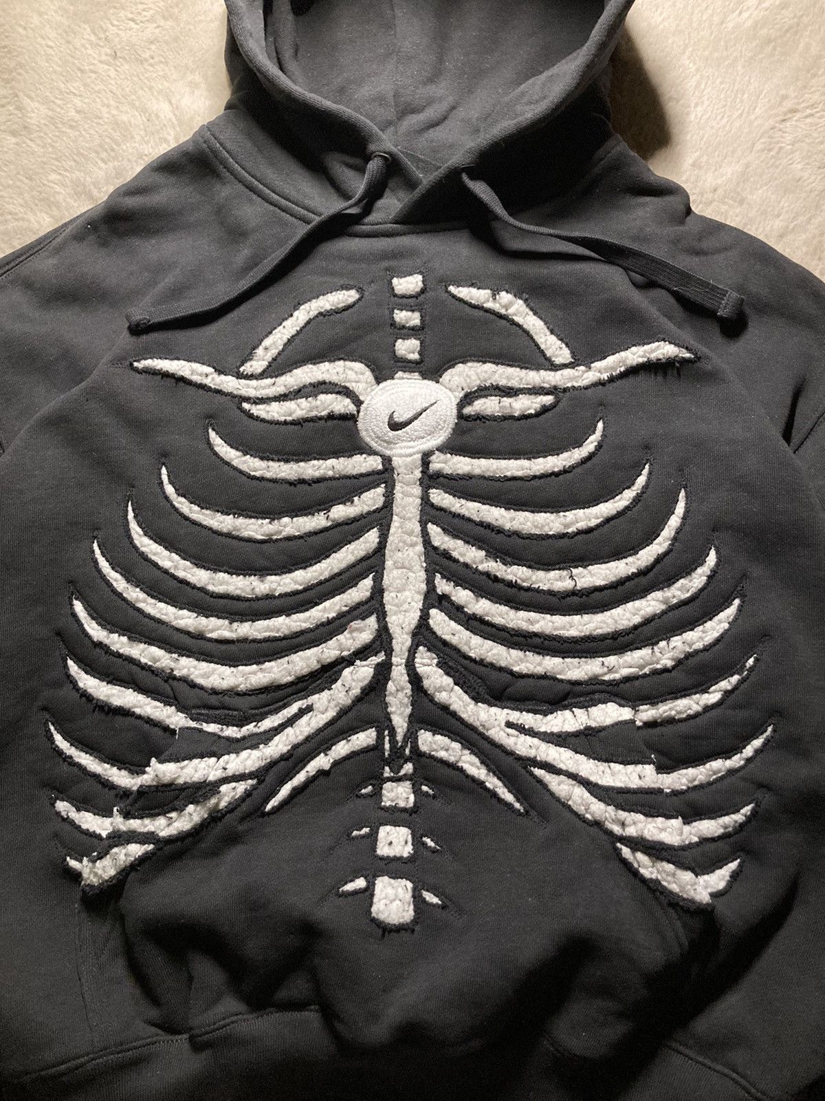 Nike × Vintage ☠️nike skeleton skull custom rare vintage hoodie fleece baggy Size US L / EU 52-54 / 3 - 3 Thumbnail