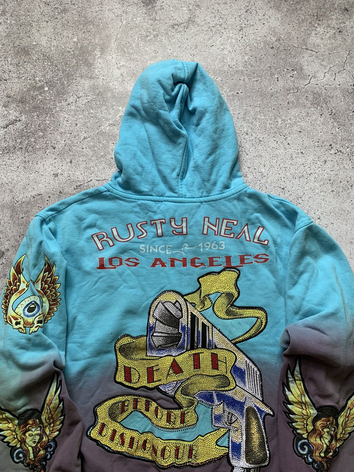 Ed Hardy × Vintage Vintage Y2K Zip Hoodie Ed Hardy Style Shiny Gun Size US M / EU 48-50 / 2 - 4 Thumbnail