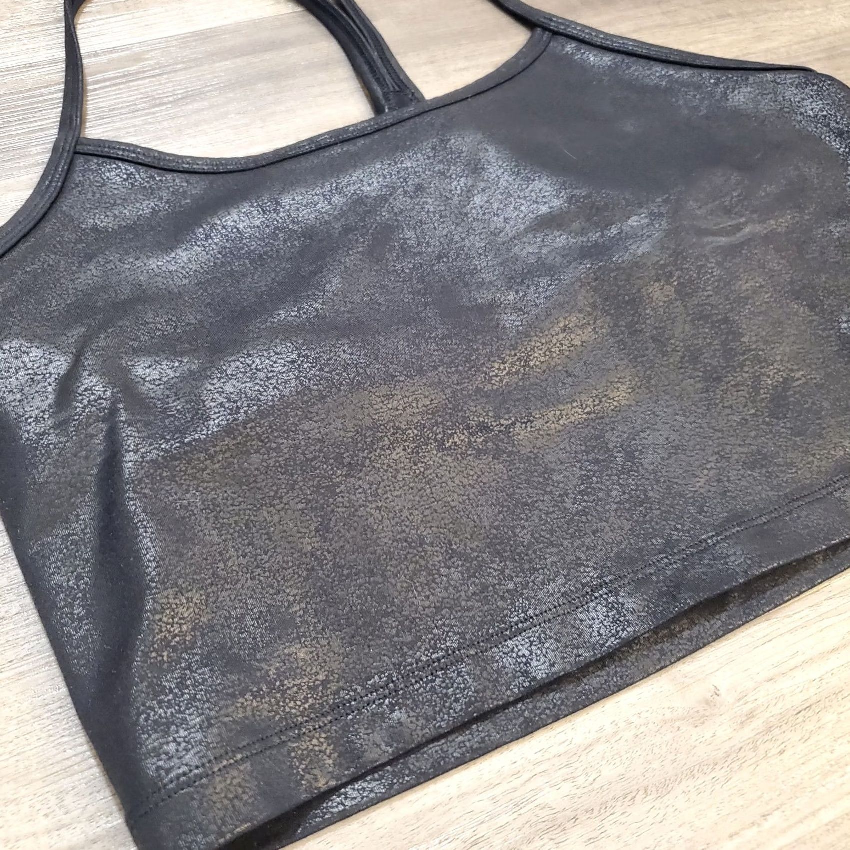 Vintage Aerie The Hugger Black Cotton Razorback Crop Tank Shirt Women's Small Racerback Built-In Bra Sleeveless Activewear Size S / US 4 / IT 40 - 3 Thumbnail