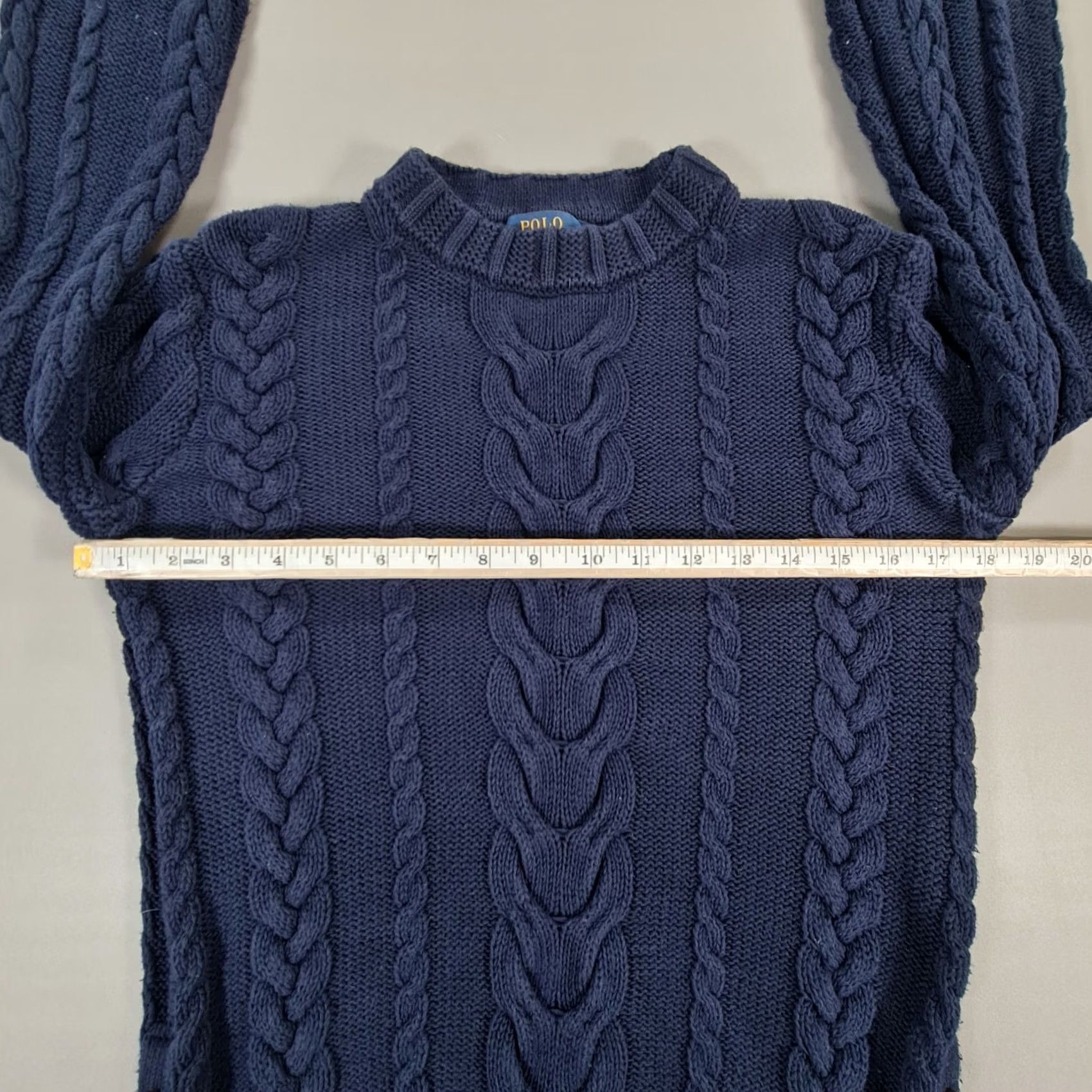 Polo Ralph Lauren Polo Ralph Lauren Jumper Womens XS Navy Blue Cotton Cable-Knit Pullover Crew Neck Long Sleeve Size XS / US 0-2 / IT 36-38 - 6 Thumbnail
