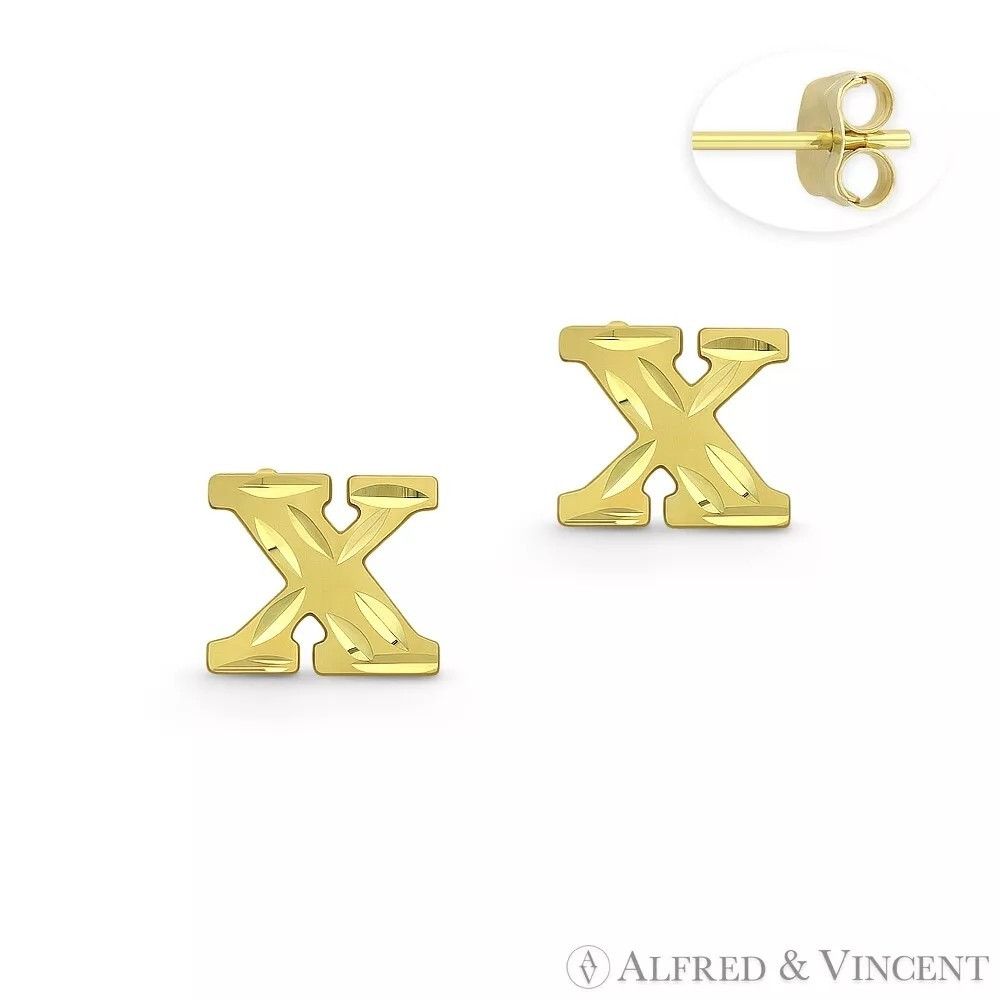Other Initial Letter "X" Stud Earrings with Push-Back Posts Size ONE SIZE - 1 Preview