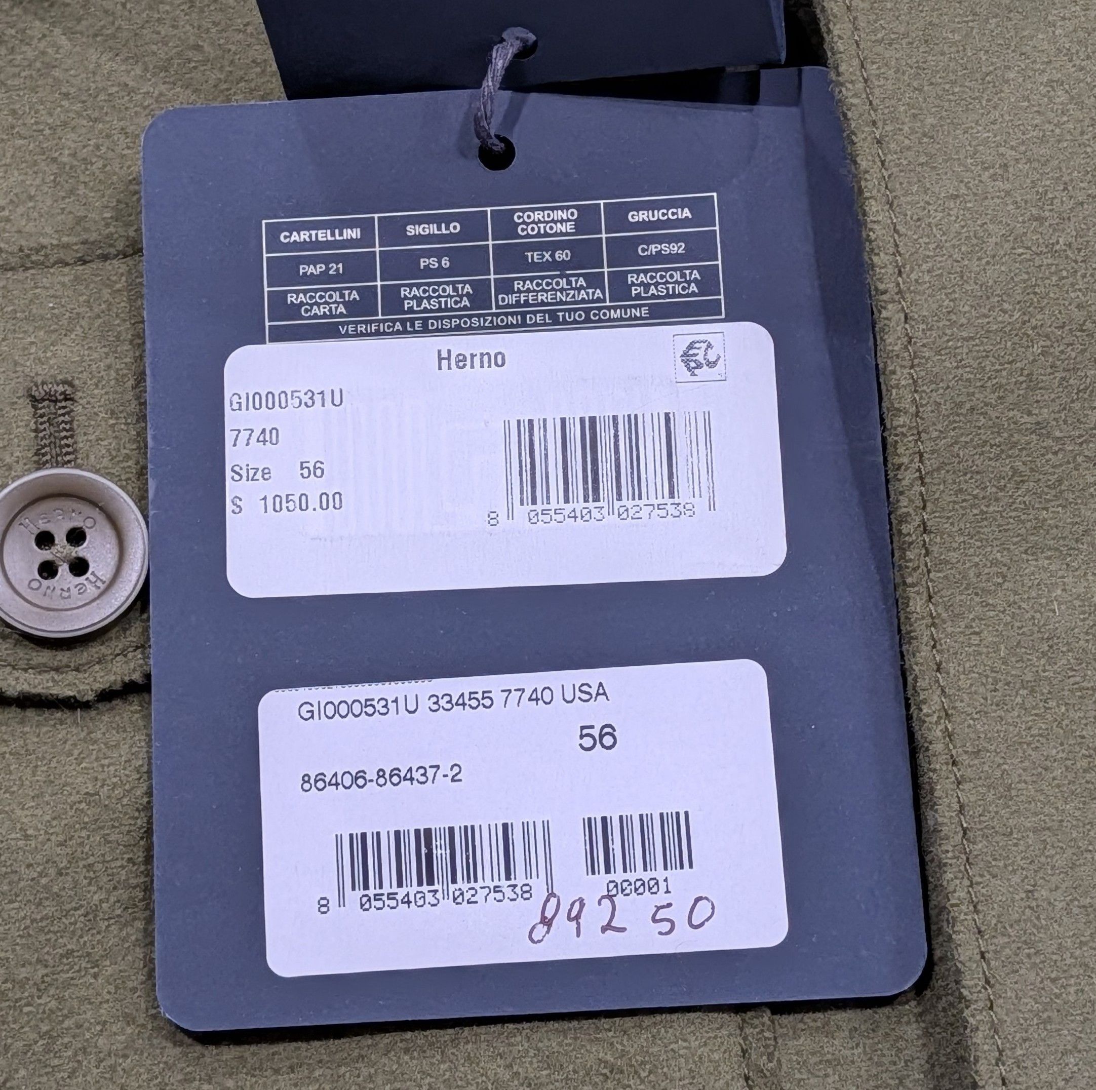 Herno HERNO Virgin Wool Blend Shirt Jacket Military Green 56 US 46 Size US XL / EU 56 / 4 - 12 Thumbnail