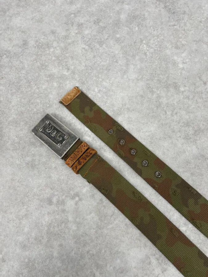 Dolce & Gabbana 2000s Dolce & Gabbana Camo Green Canva Belt Size ONE SIZE - 6 Thumbnail