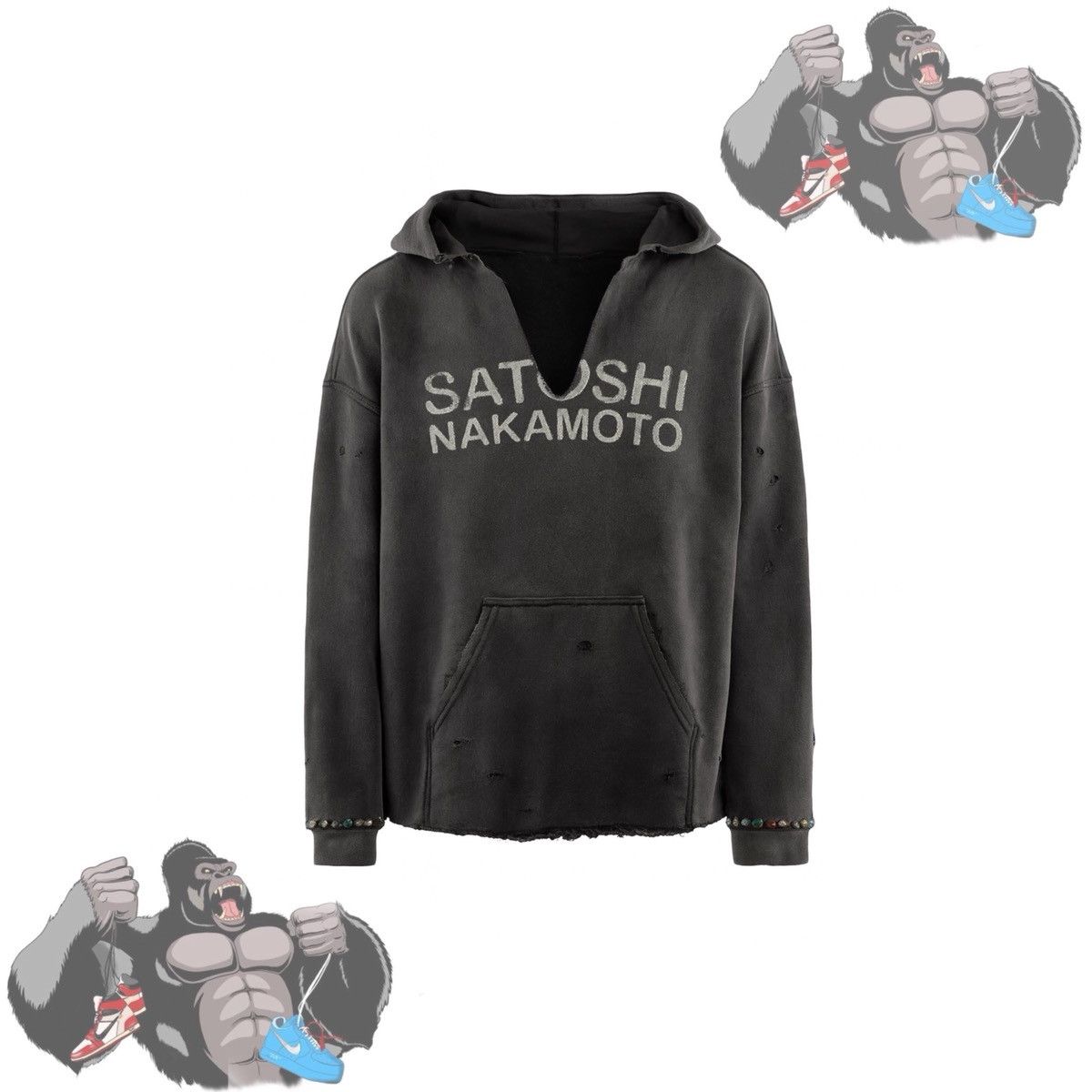 Satoshi Nakamoto Satoshi Nakamoto Destructo Black Hoodie Size US XL / EU 56 / 4 - 1 Thumbnail