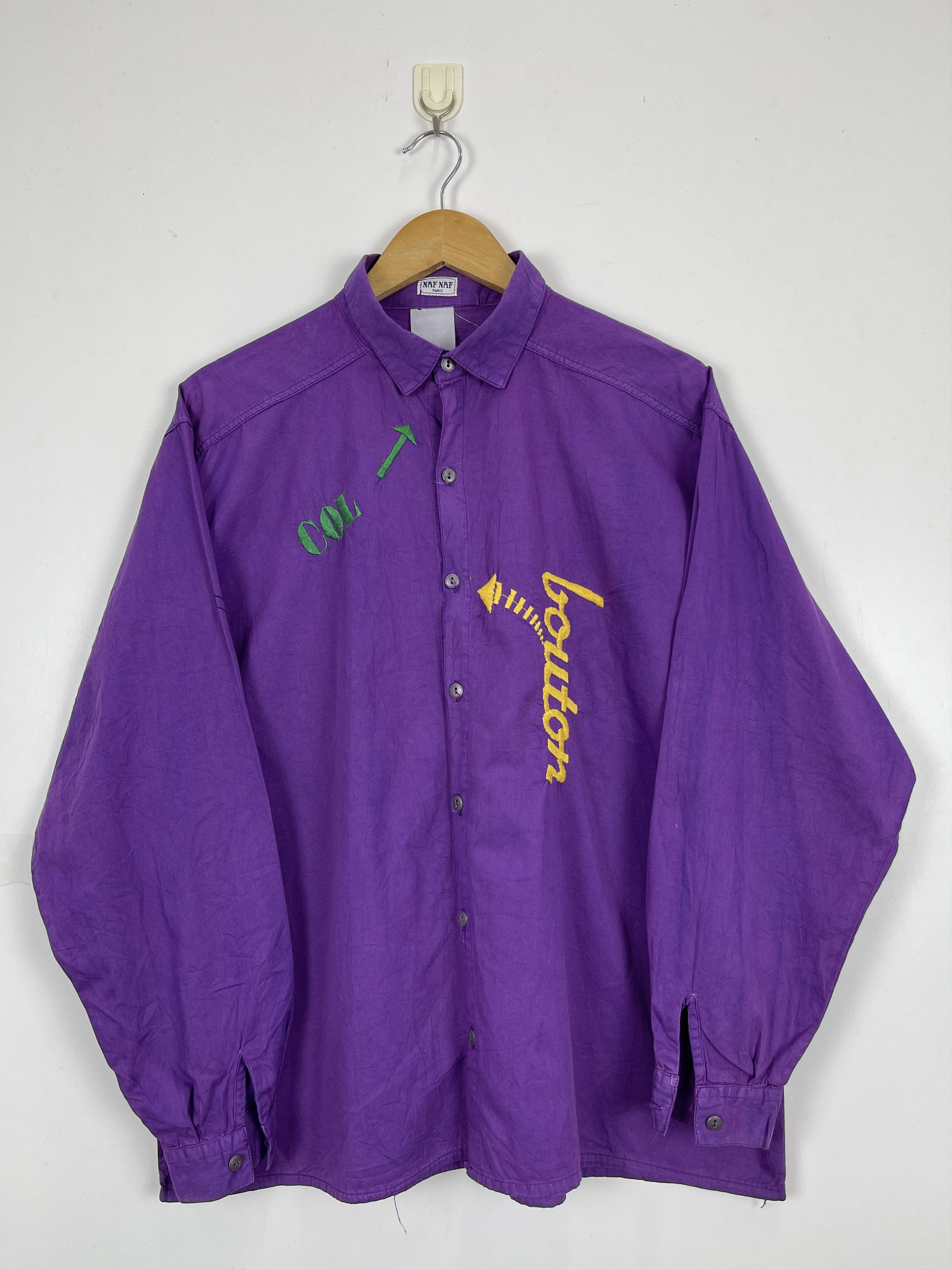 Designer × Vintage Vintage Naf Naf Paris Embroidered Button Up Shirt TA0409 Size US XL / EU 56 / 4 - 1 Thumbnail