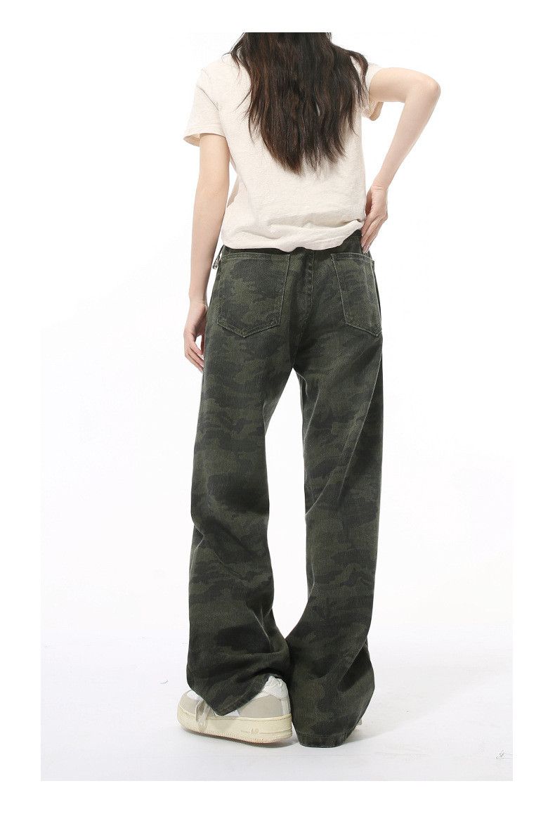 Japanese Brand × Jean High street washed camouflage straight cargo jeans y2k Size US 32 / EU 48 - 5 Thumbnail