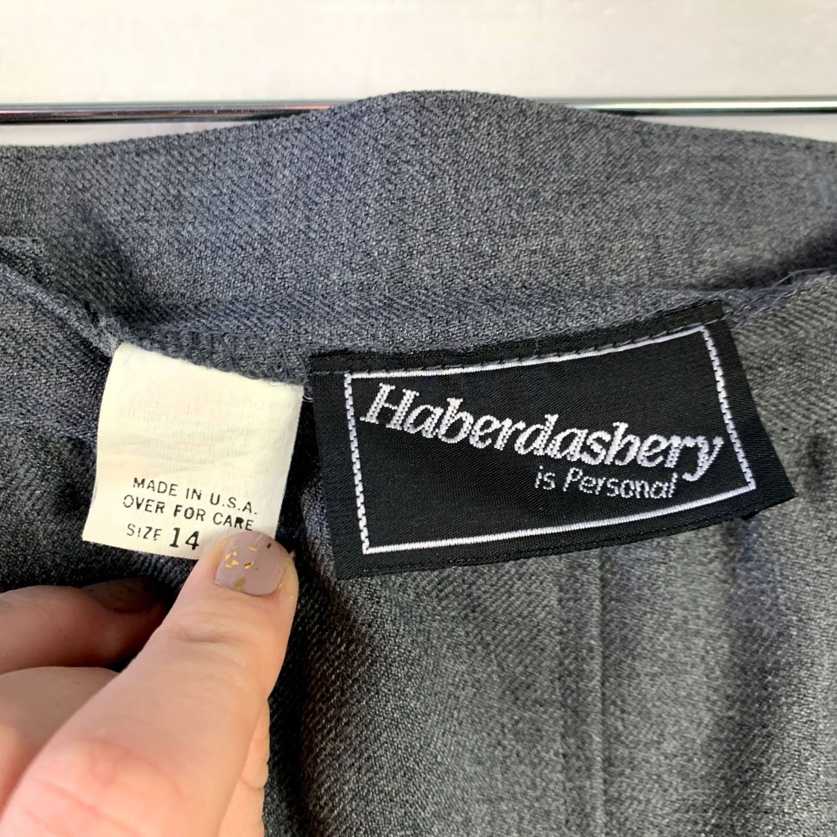 Vintage VINTAGE Haberdashery It's Personal Dark Gray A-Line Skirt Size 14 USA Academia Size 36" / US 14 / IT 50 - 4 Thumbnail