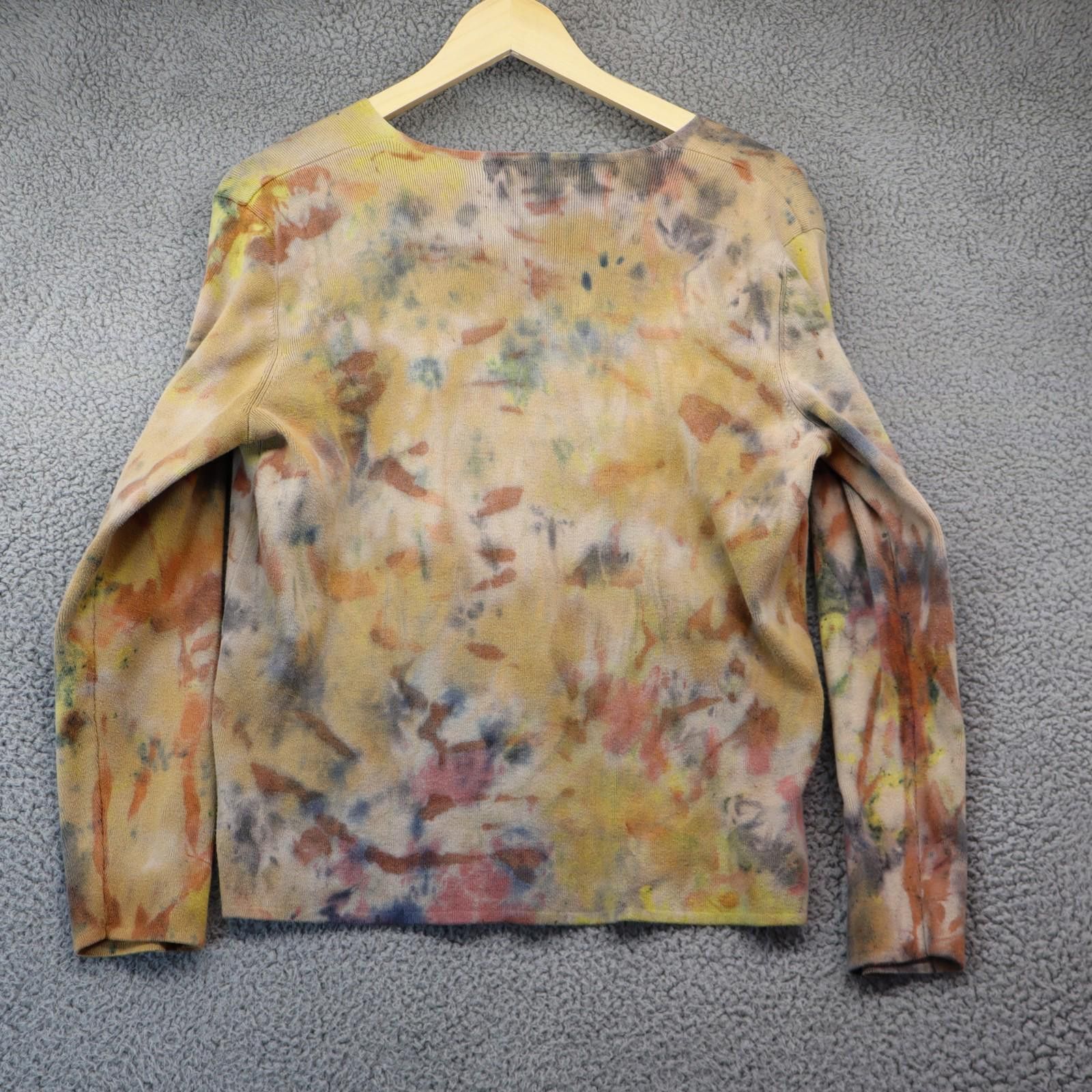 Other Vtg Cardigan Sweater Large Tie Dye Abstract Cottagecore Acad Size L / US 10 / IT 46 - 7 Thumbnail